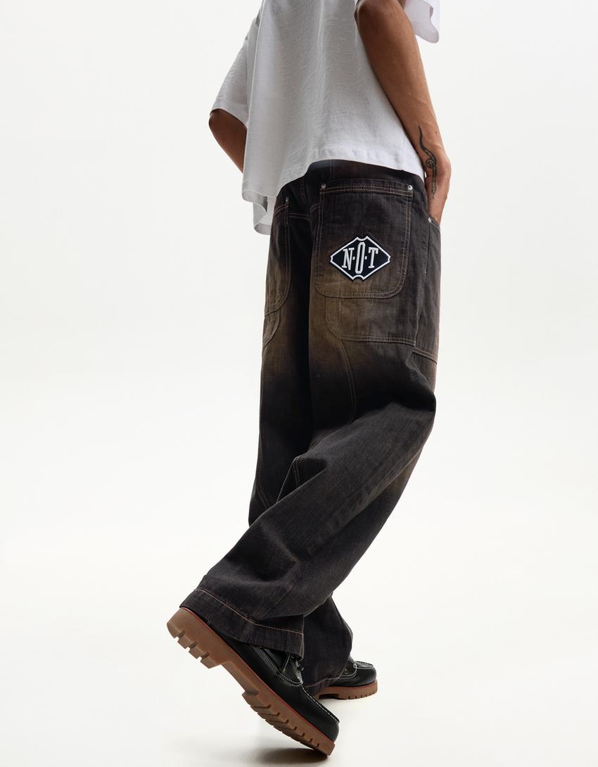 Jeans superbaggy-Marrón-2