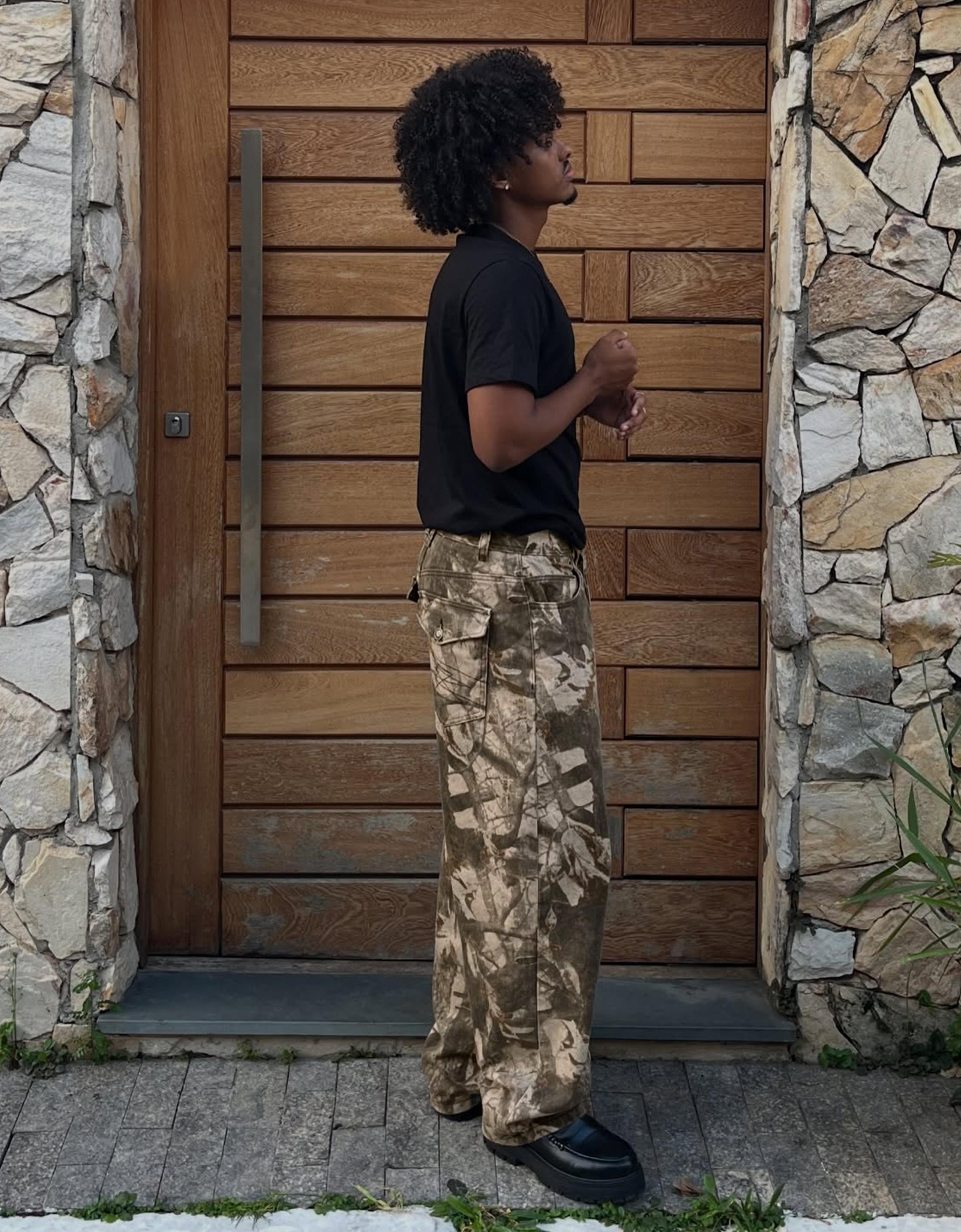 Baskılı super baggy fit pantolon - Görsel 59