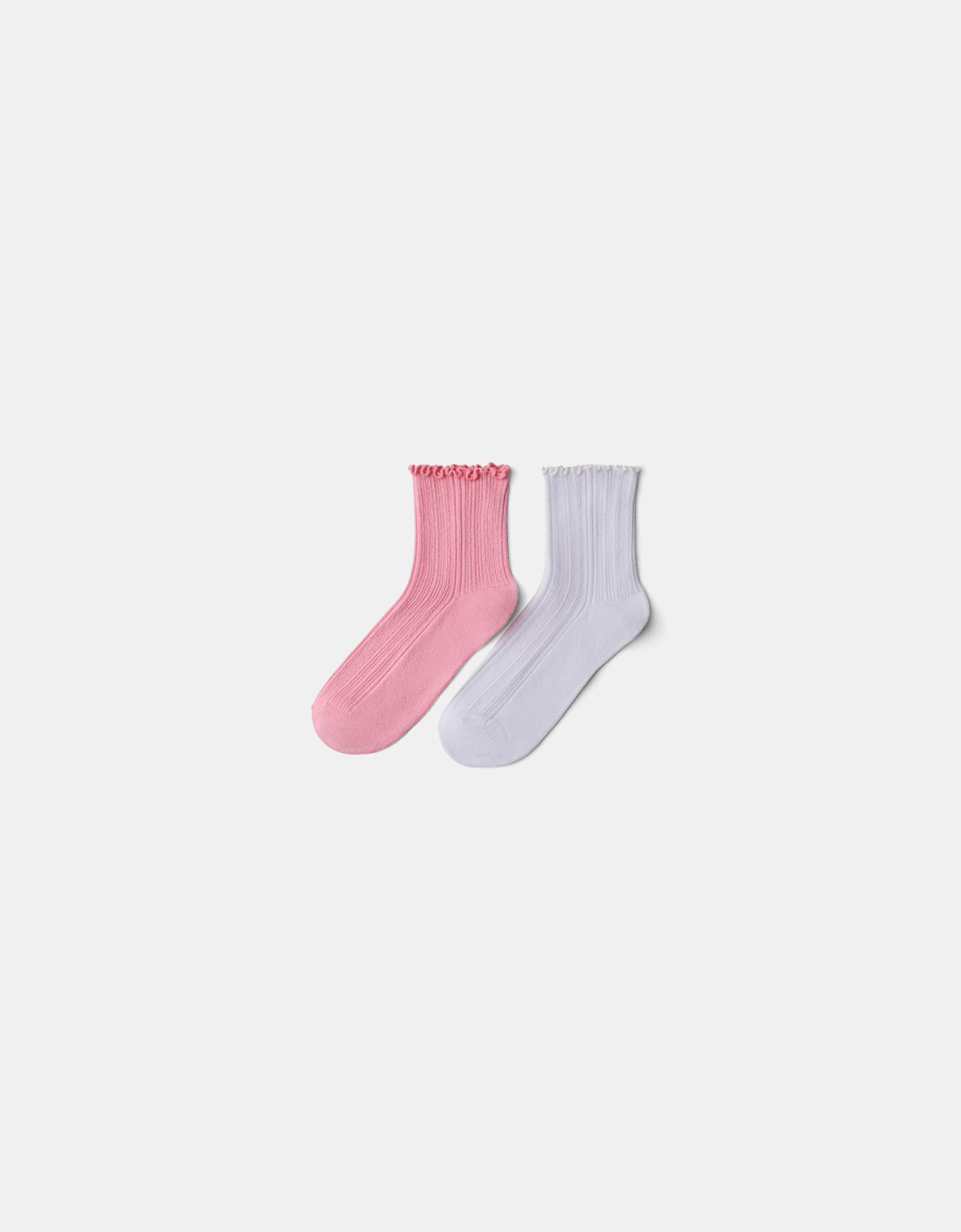 Bershka 2er-Pack Socken Mit Pailleten Damen Rosa