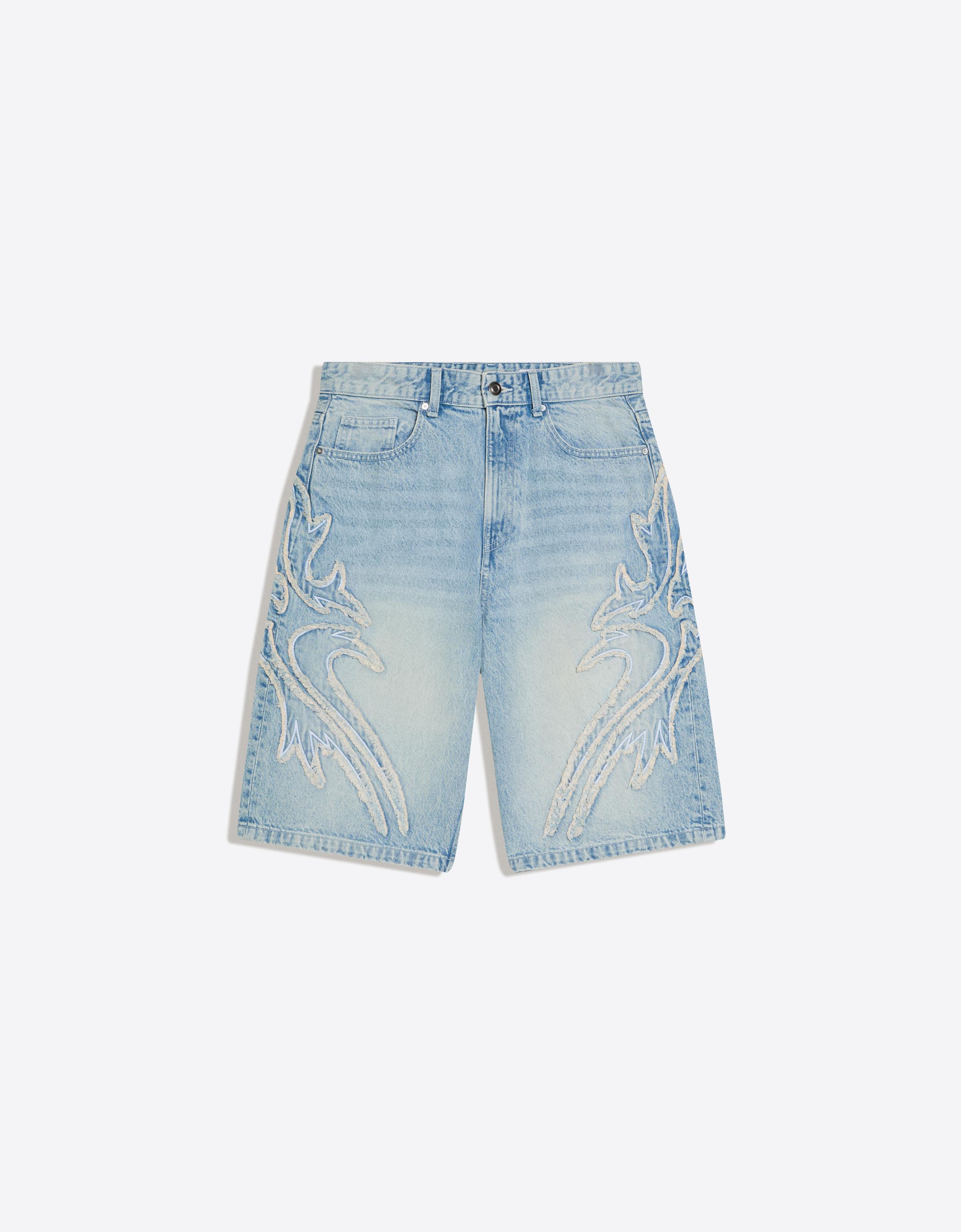 Star print baggy Bermuda shorts — Light blue