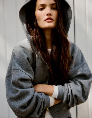 Rhinestone hoodie — Grey 4