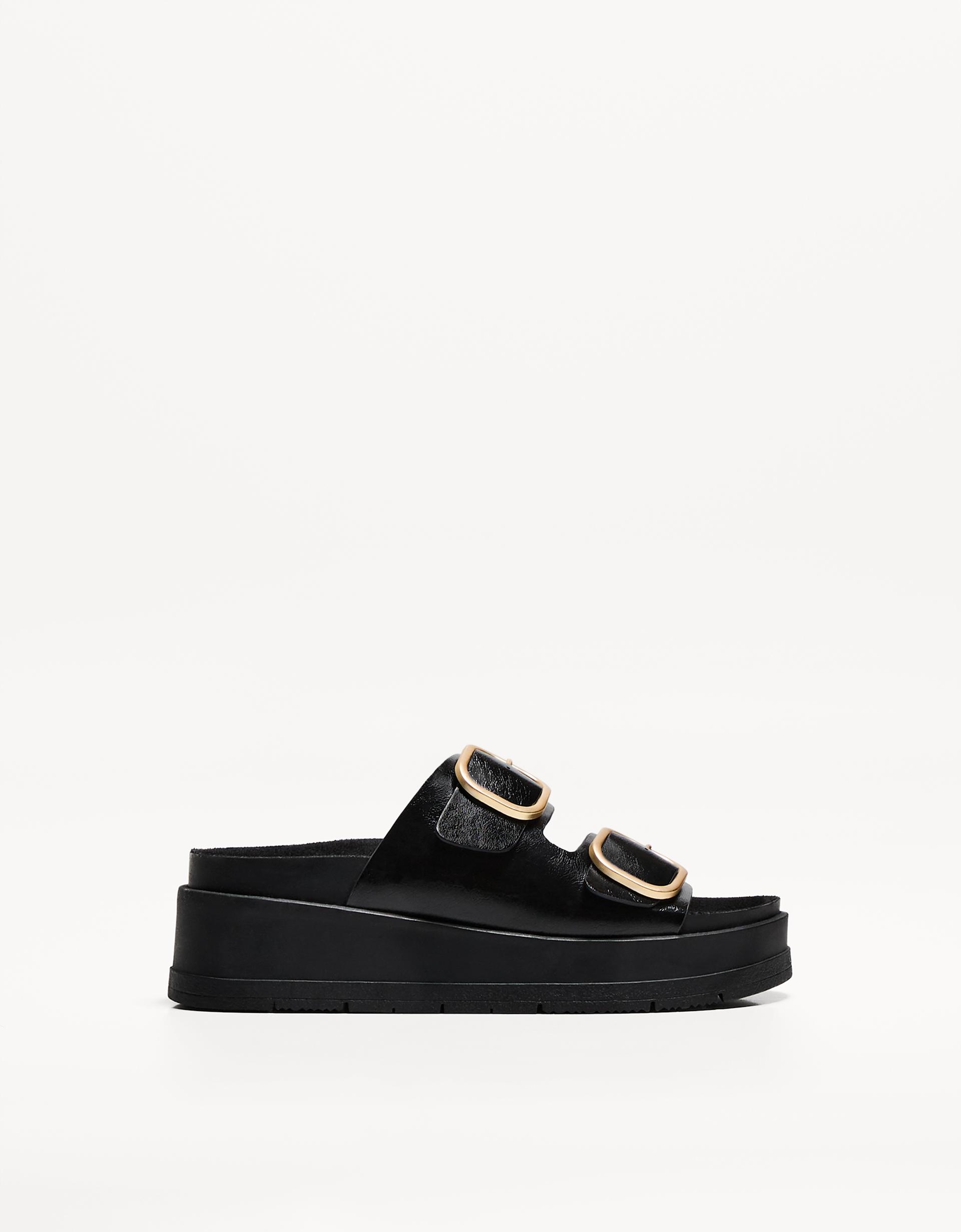 Buckled platform sandals Shoes Women Bershka