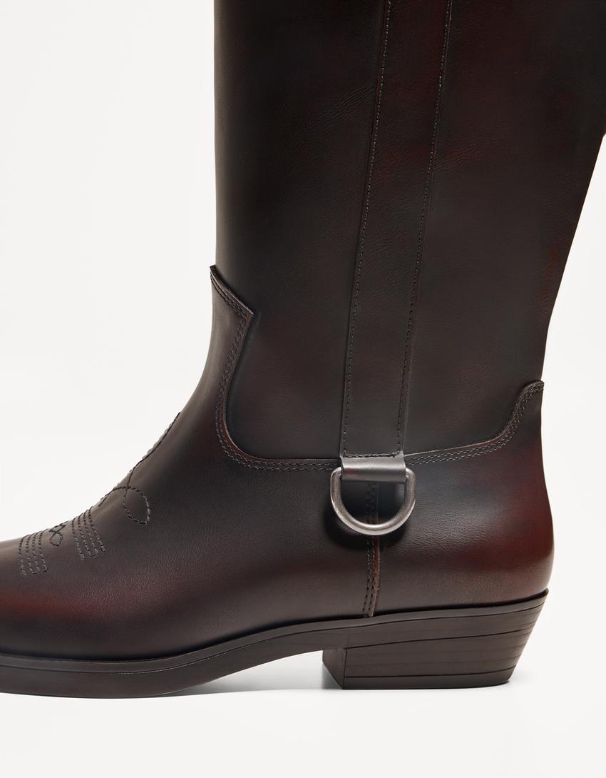 Flat cowboy boots-Multicolored-2