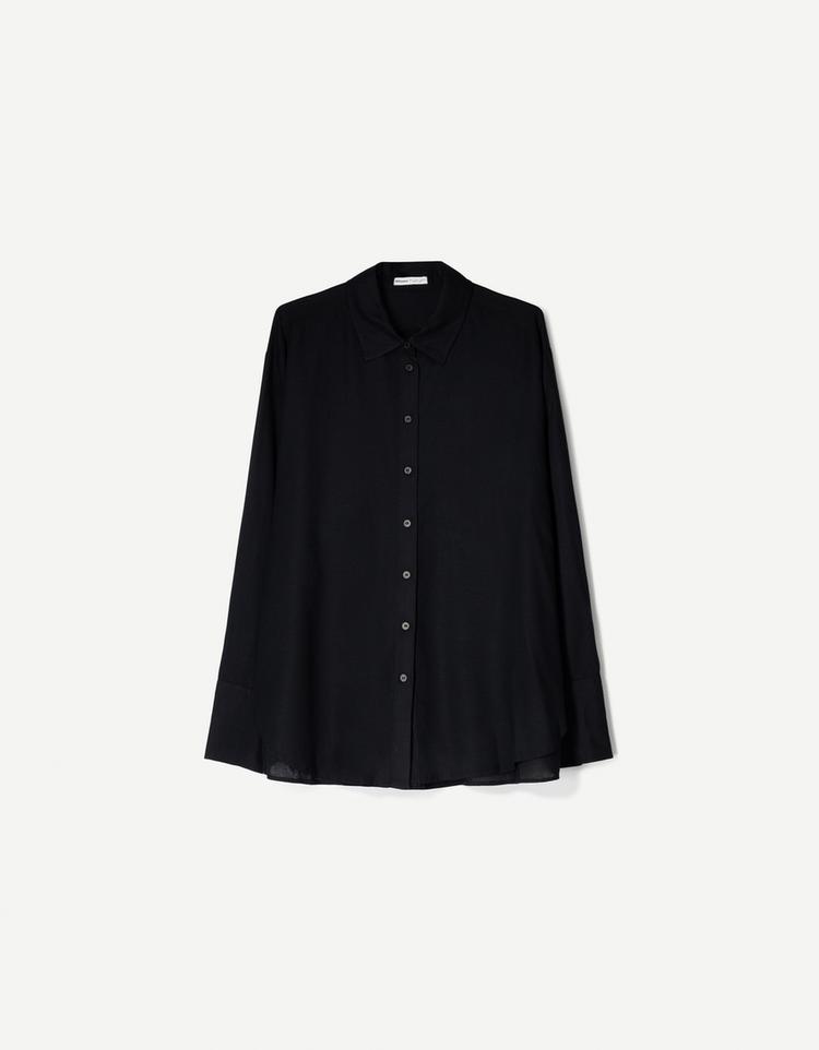 Long sleeve oversize linen shirt
