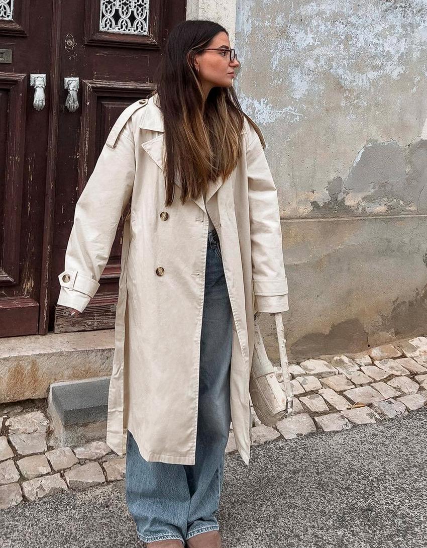 Trençkot kaban-Taş rengi