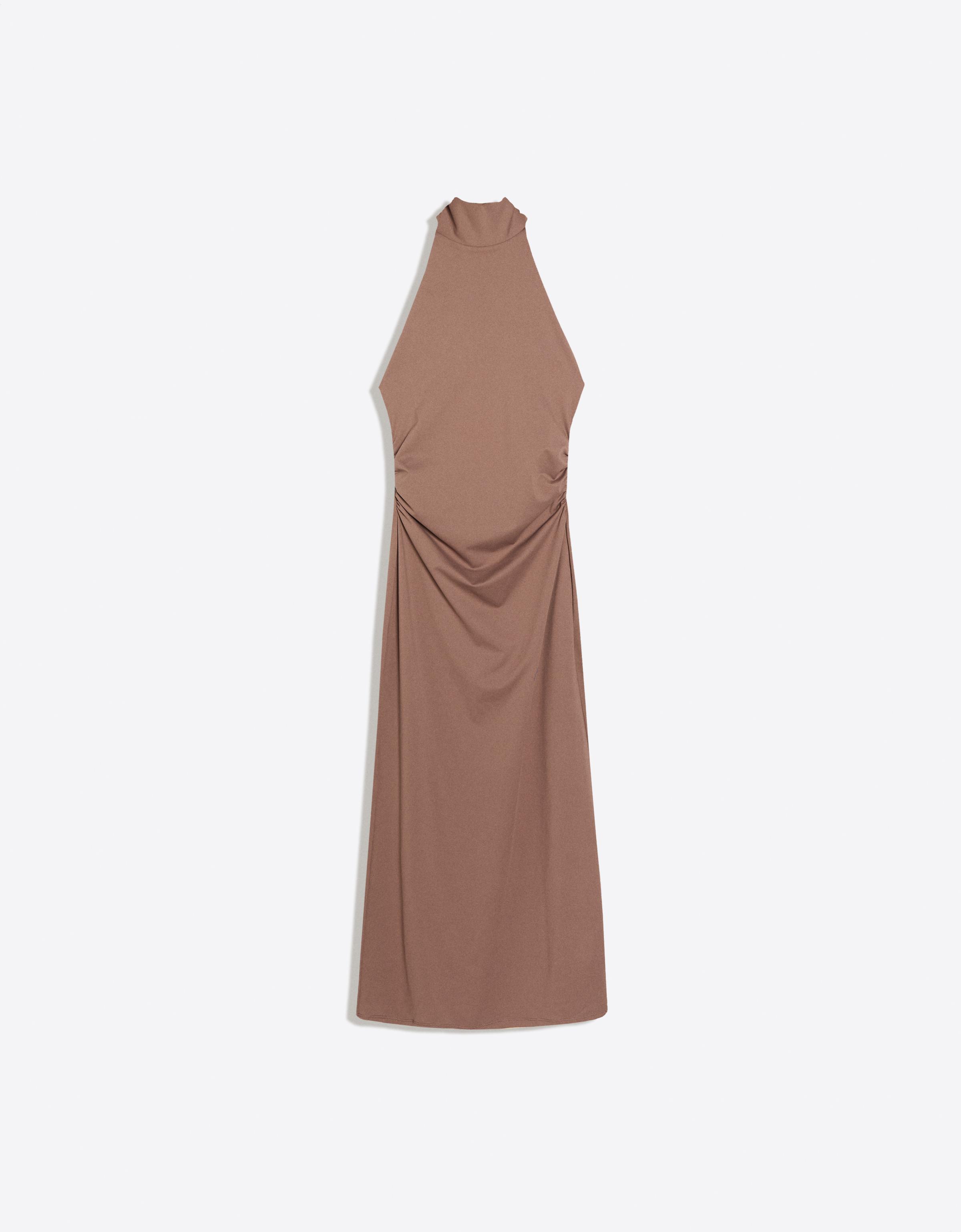Halter midi dress — Sand