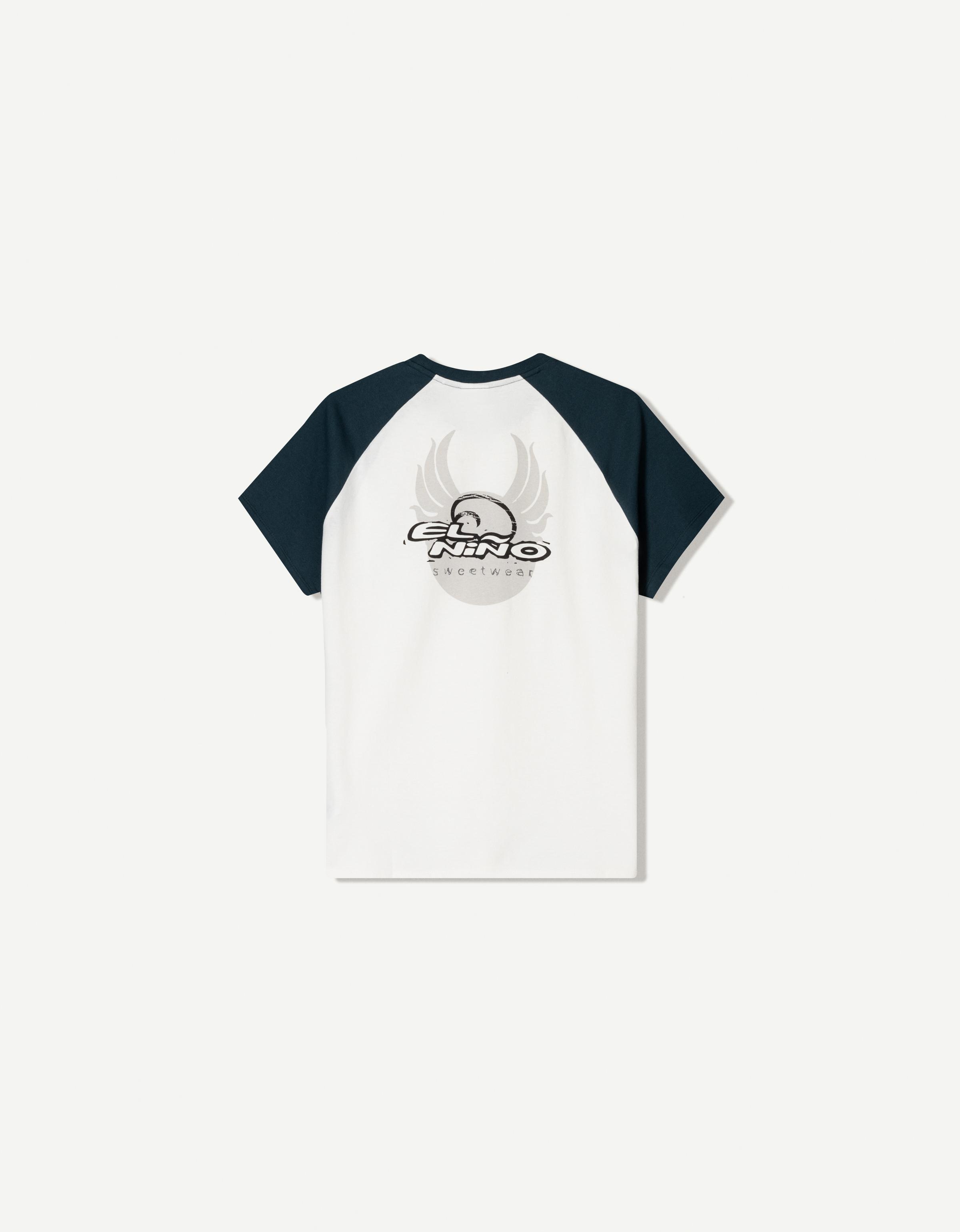 T-shirt Manches Courtes Garçon, Camouflage Vert, Style Raglan Baseball, 100% Coton, Neuf