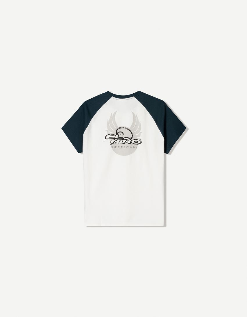El Niño T-shirt with short raglan sleeves-Navy