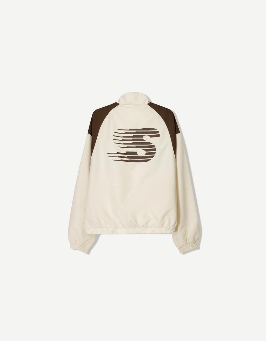 Blouson technique imprimé-Marron-5