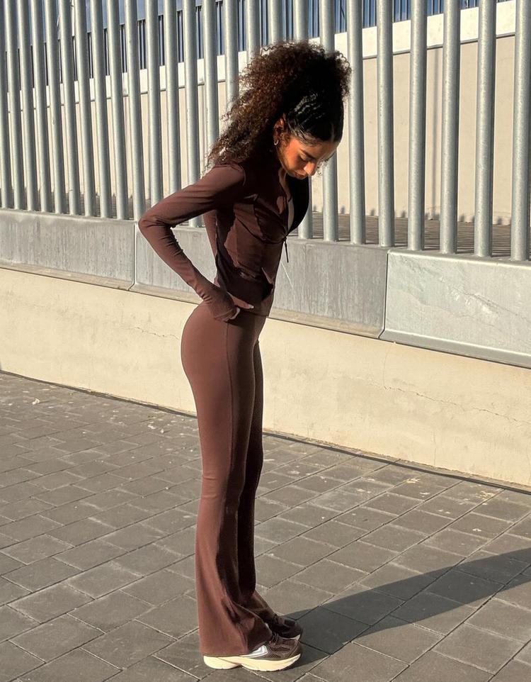 Technical flare trousers