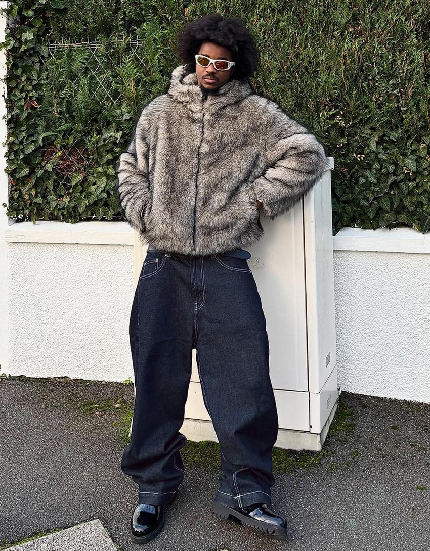 Jeans barrel fit-Marine