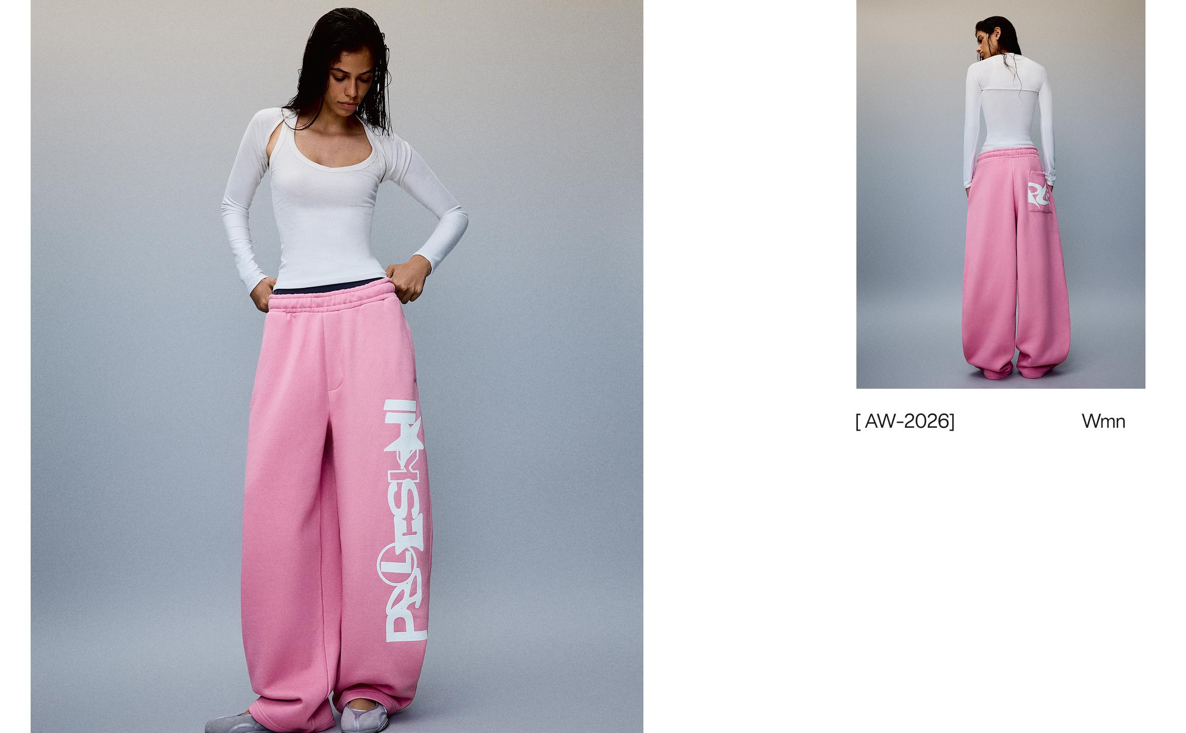 Balloon trousers with side print — Pink