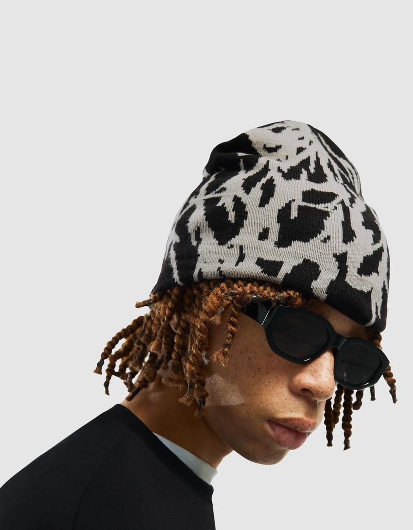 Beanie jacquard-Negro