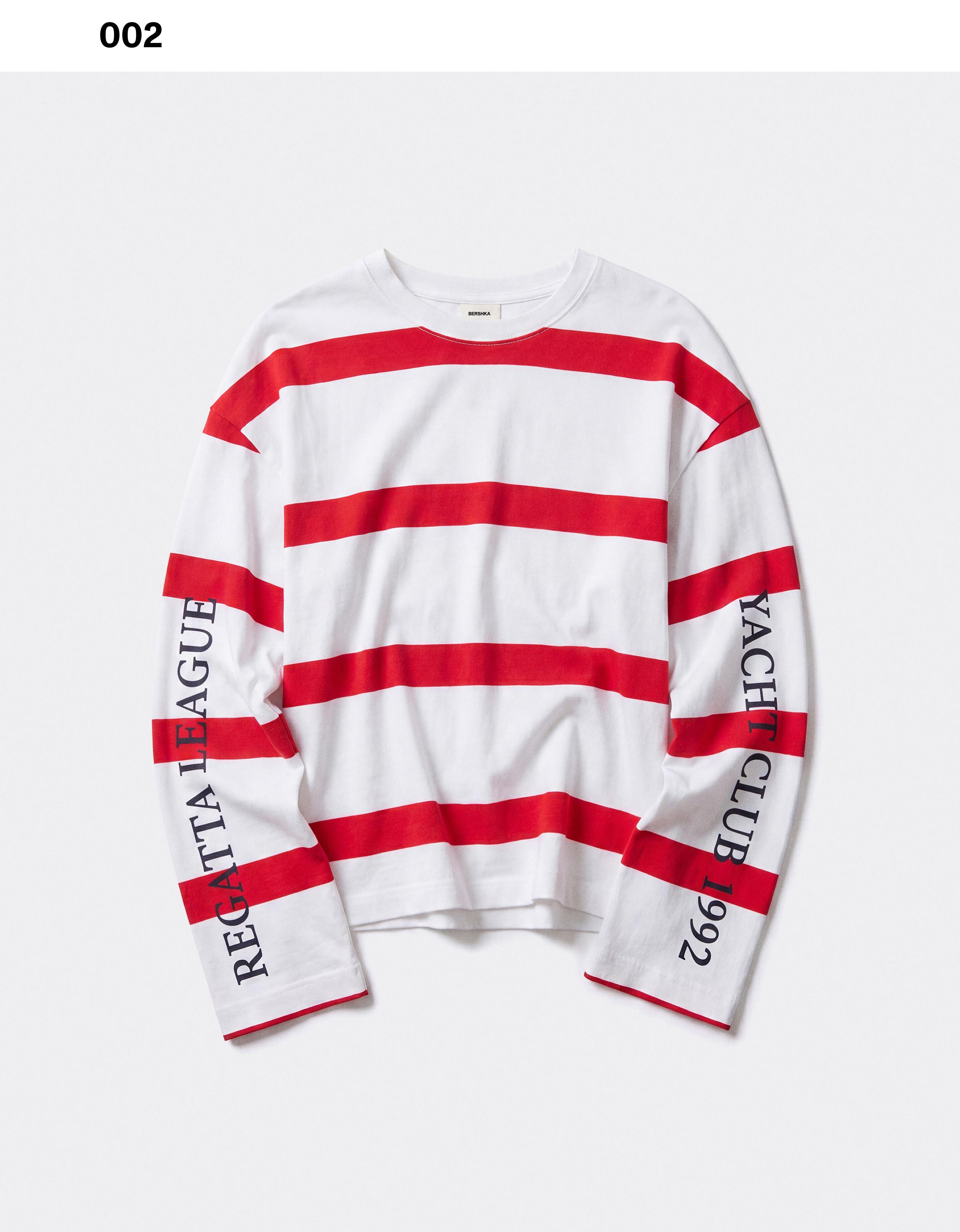 Long sleeve print T-shirt — Red