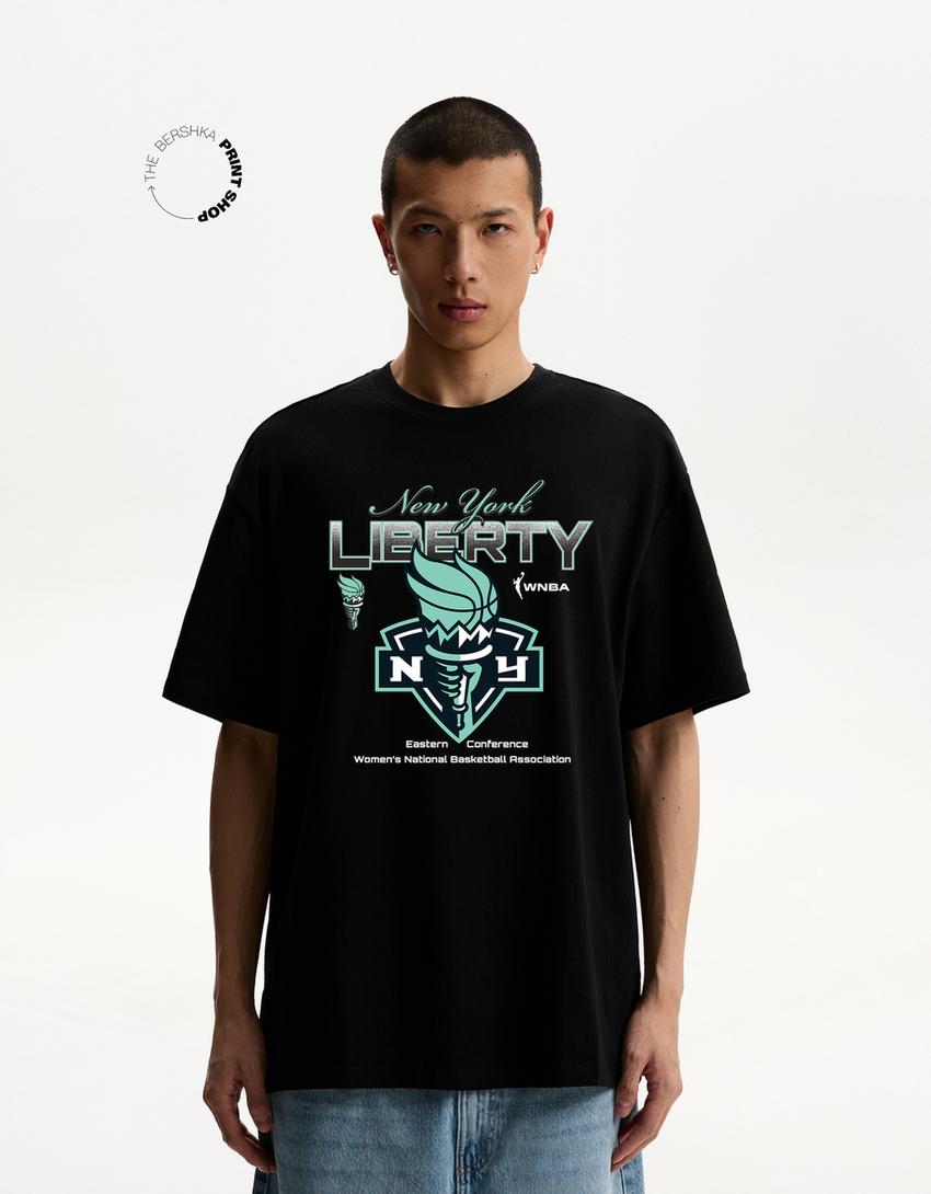 Tricou WNBA New York Liberty mânecă scurtă-Negru-3