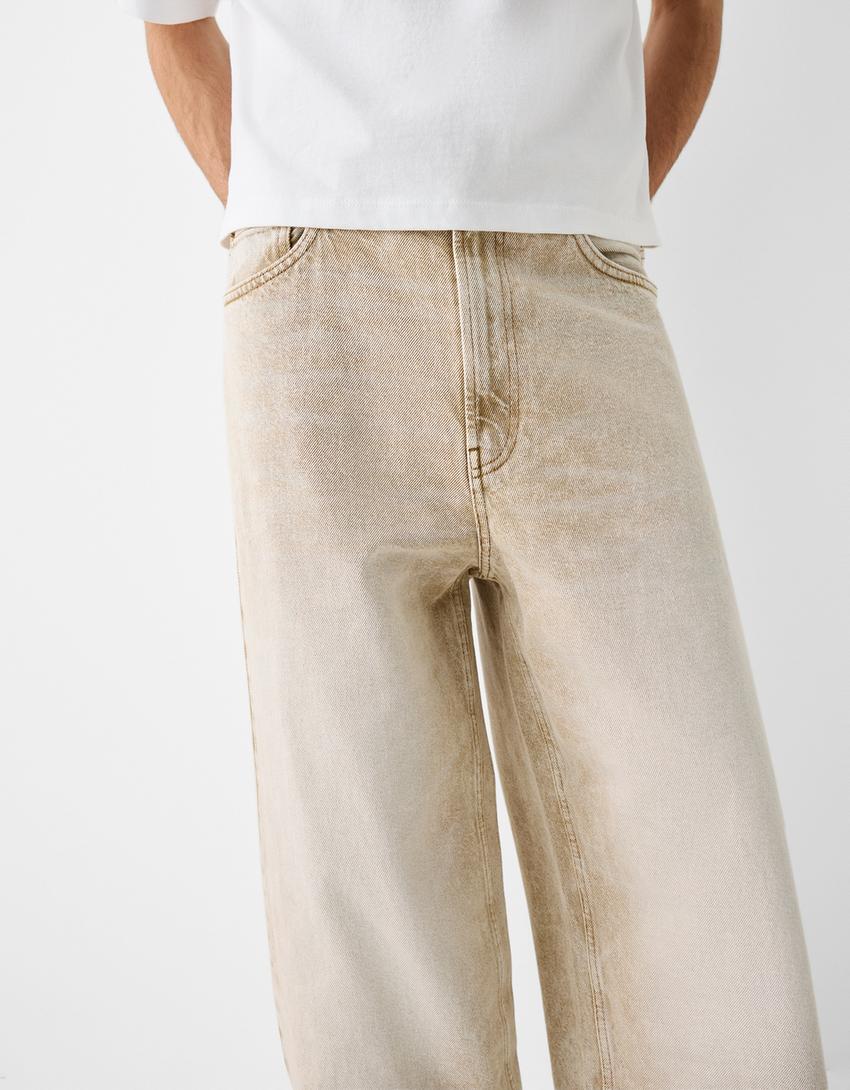 Jeans super baggy-Bege-3