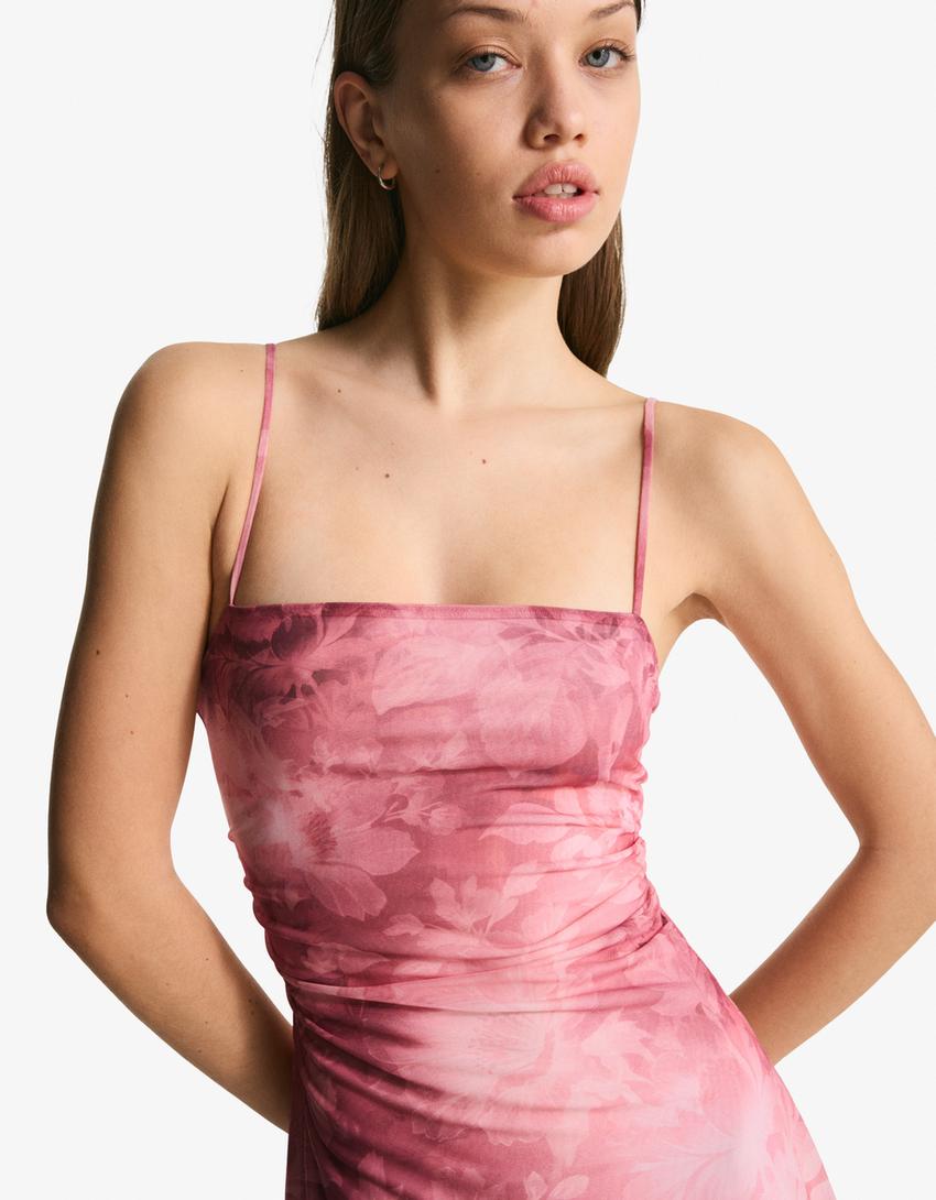 Vestido mini print-Rosa
