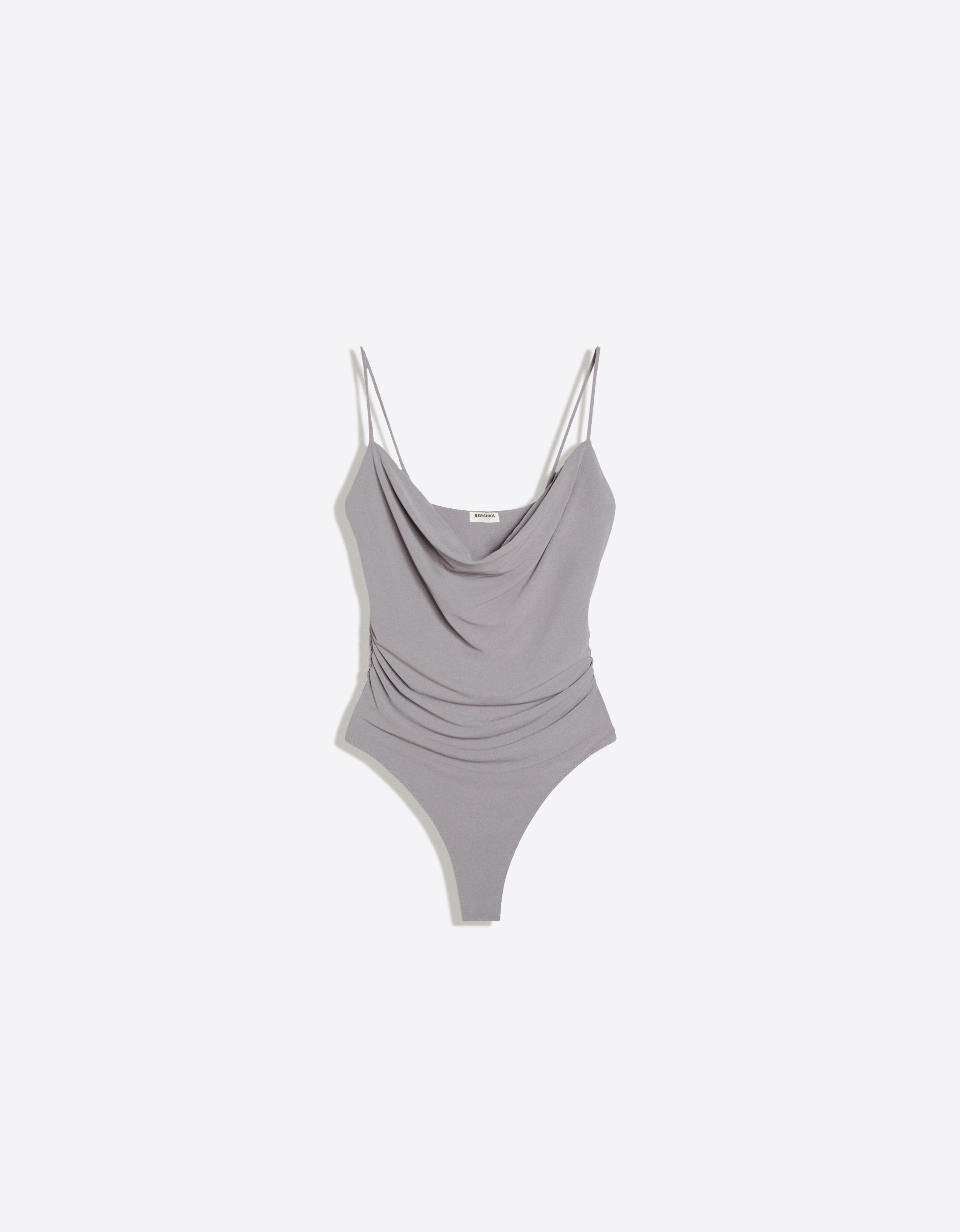 Draped strap body — Grey