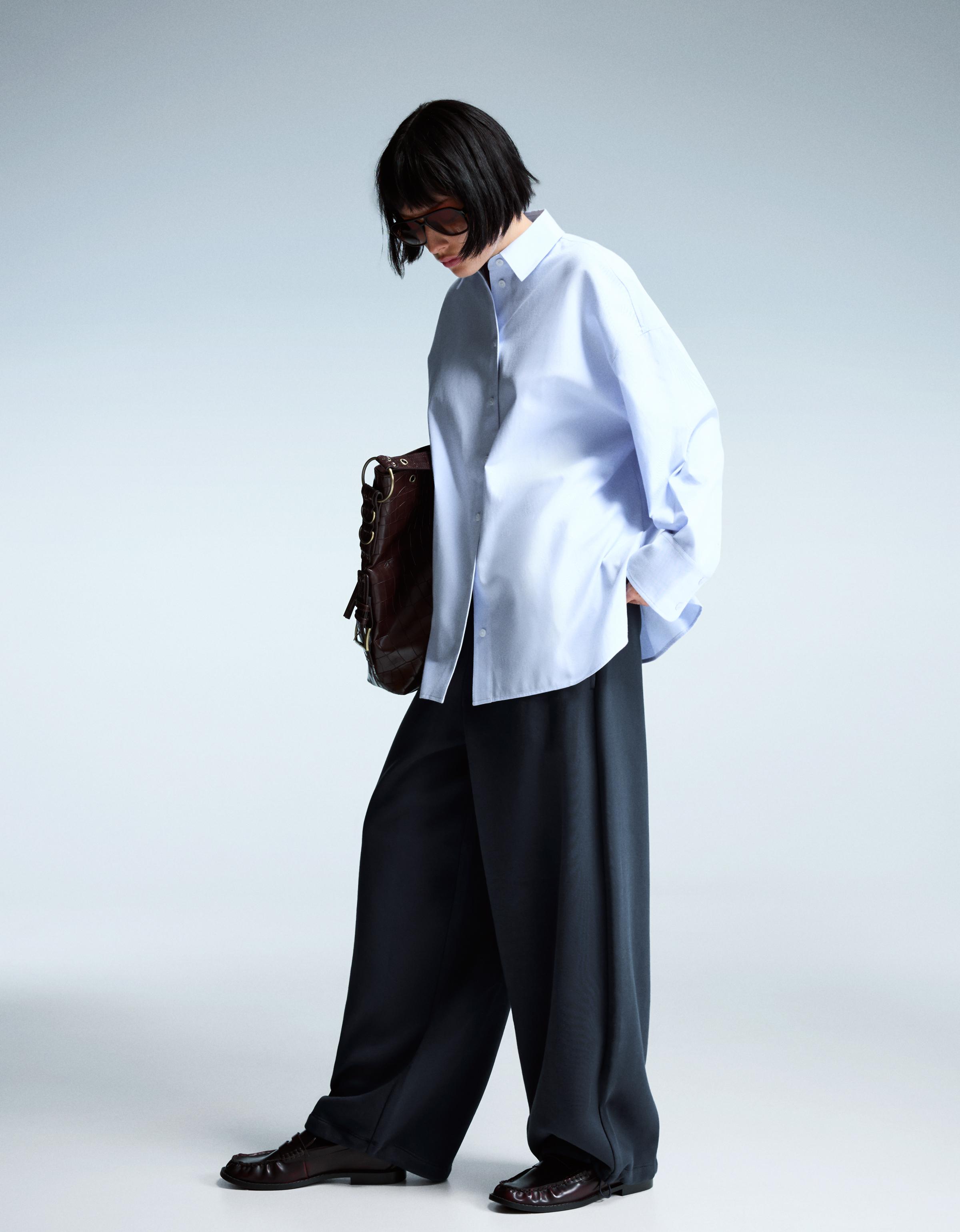 Oversize poplin shirt - New - Women | Bershka