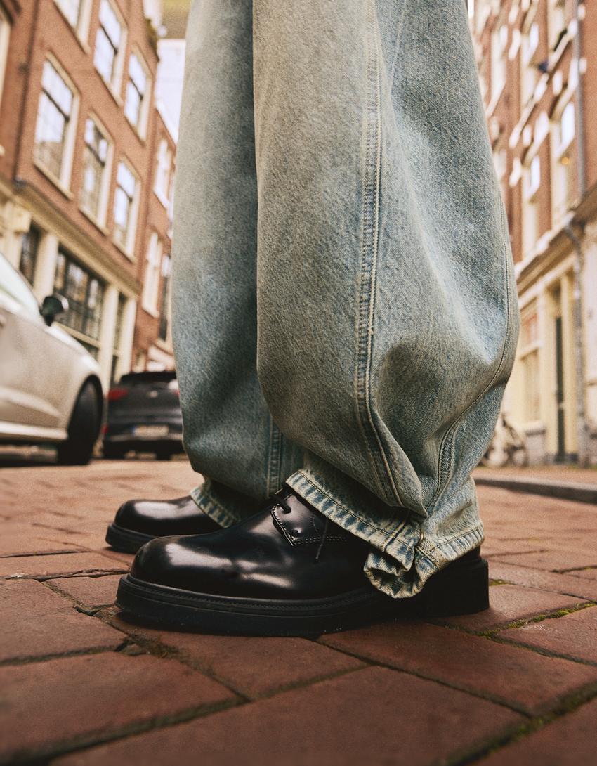 Jean barrel fit-Bleu lavé