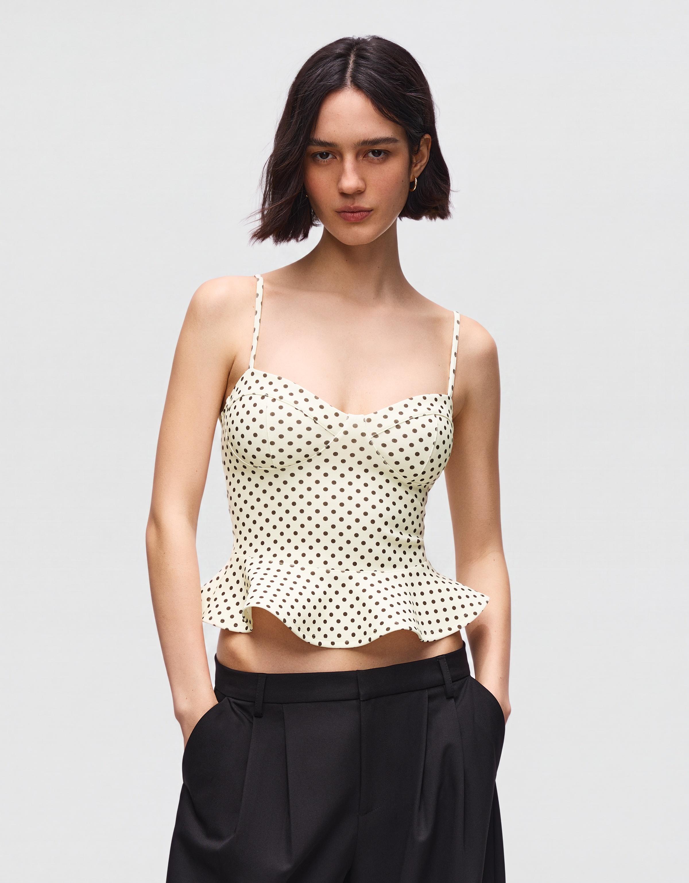 Peplum corset top — Cream