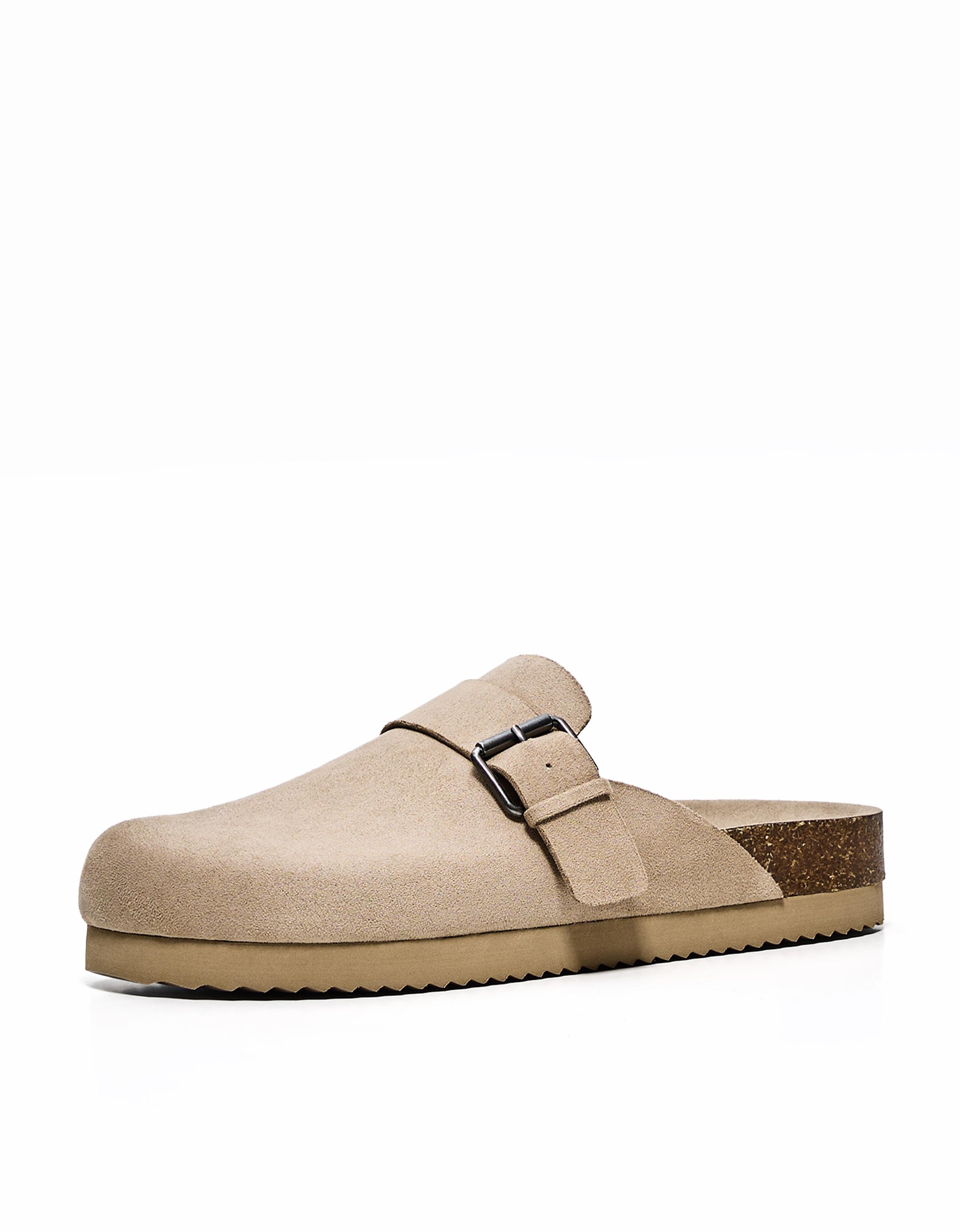Clogs with buckle detail — TAUPE