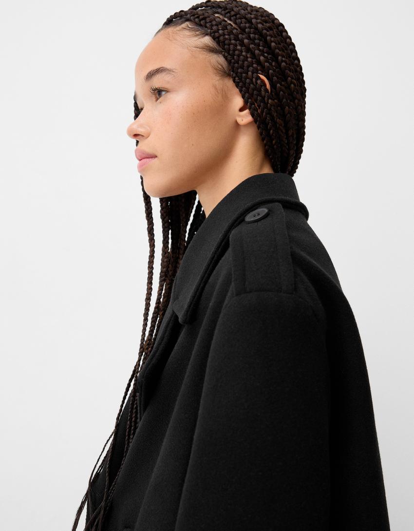 Blouson trench court soft-Noir