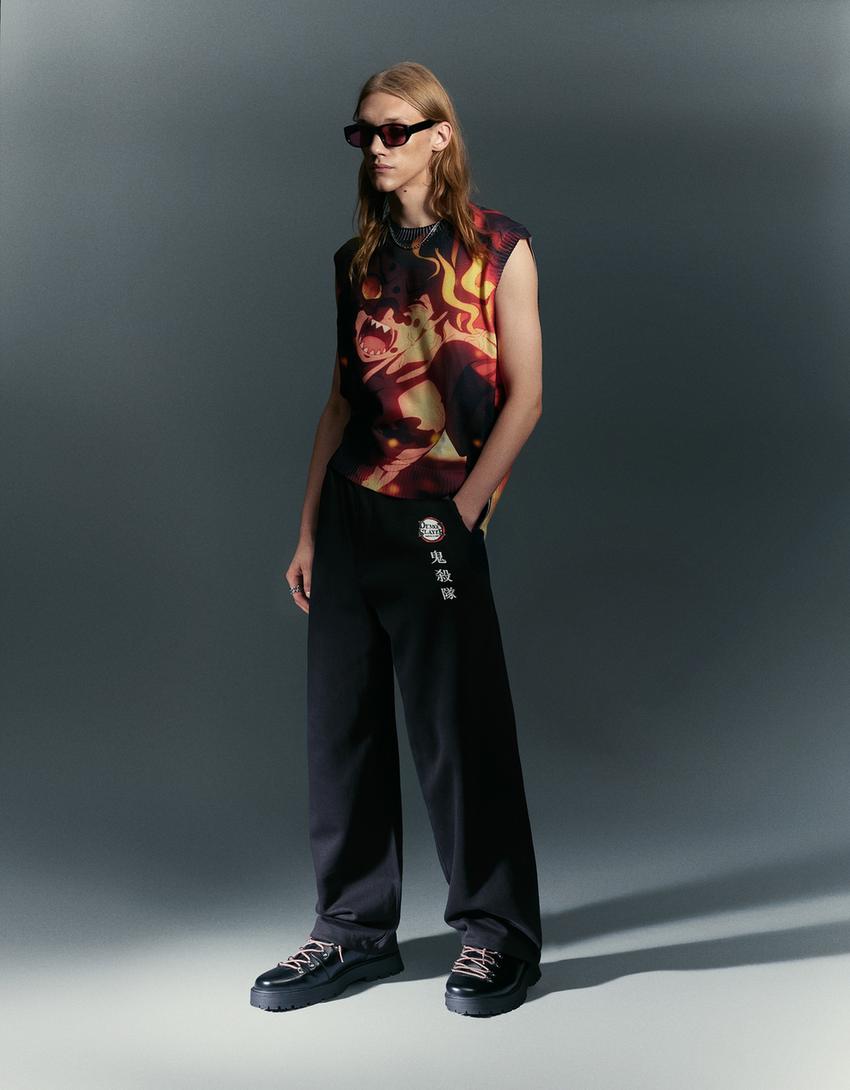 Demon Slayer skater trousers-Black-3