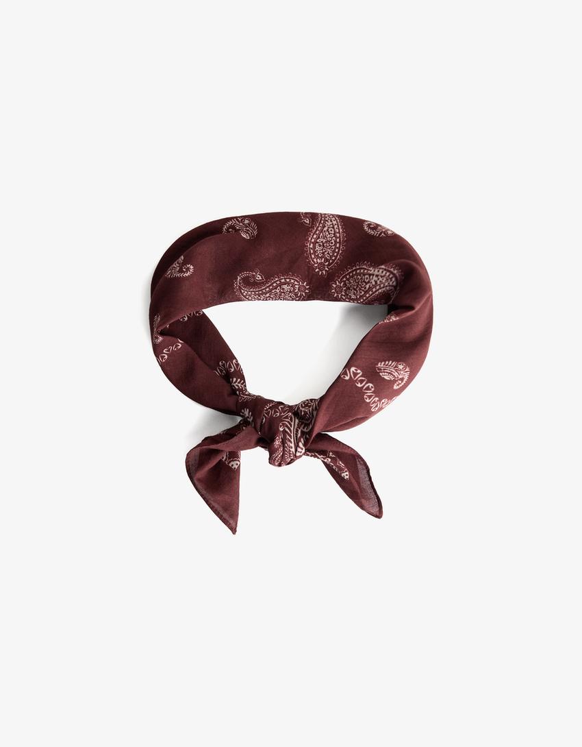 Bandana print scarf print scarf print scarf print-Brown