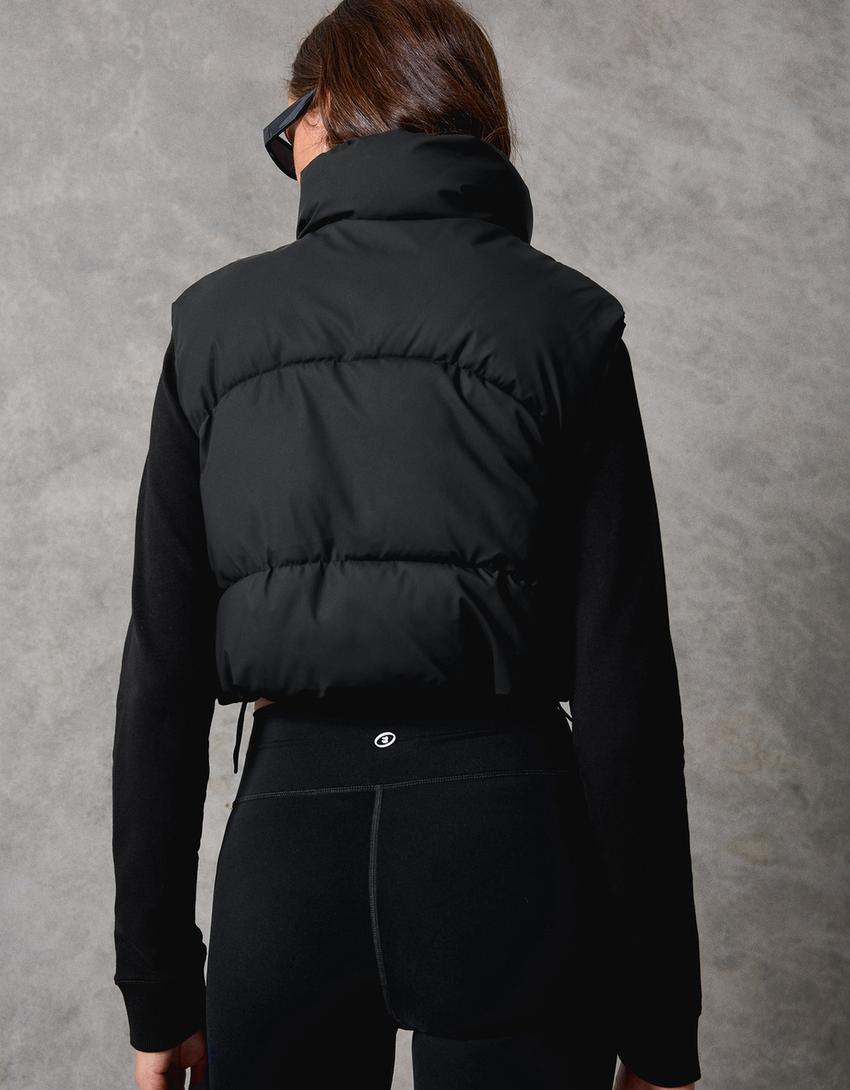 Gilet court matelassé-Noir
