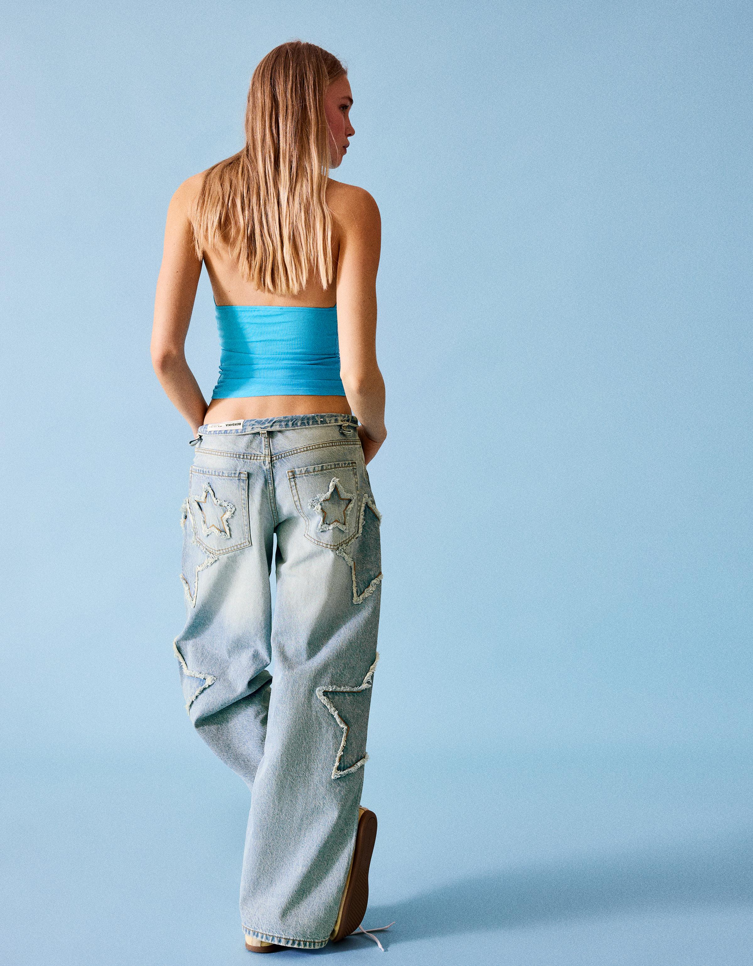 Yıldız detaylı düşük bel boyfriend jean - Görsel 21