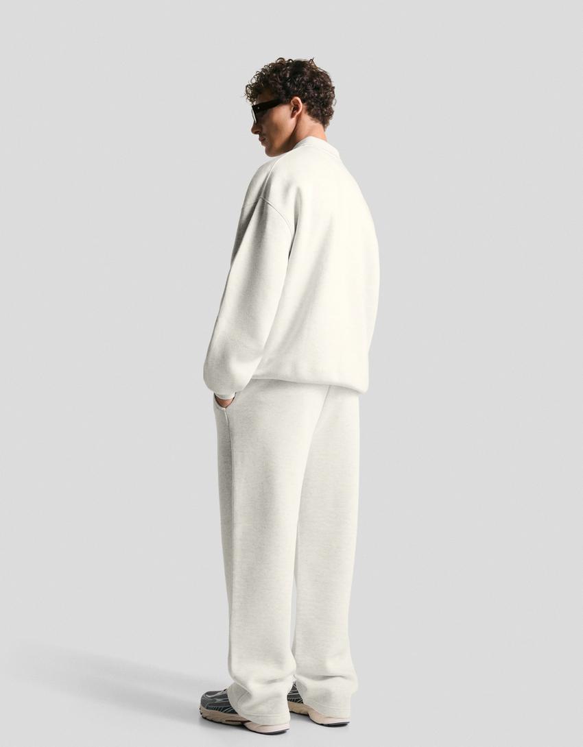 Pantalón wide leg-Gris-1