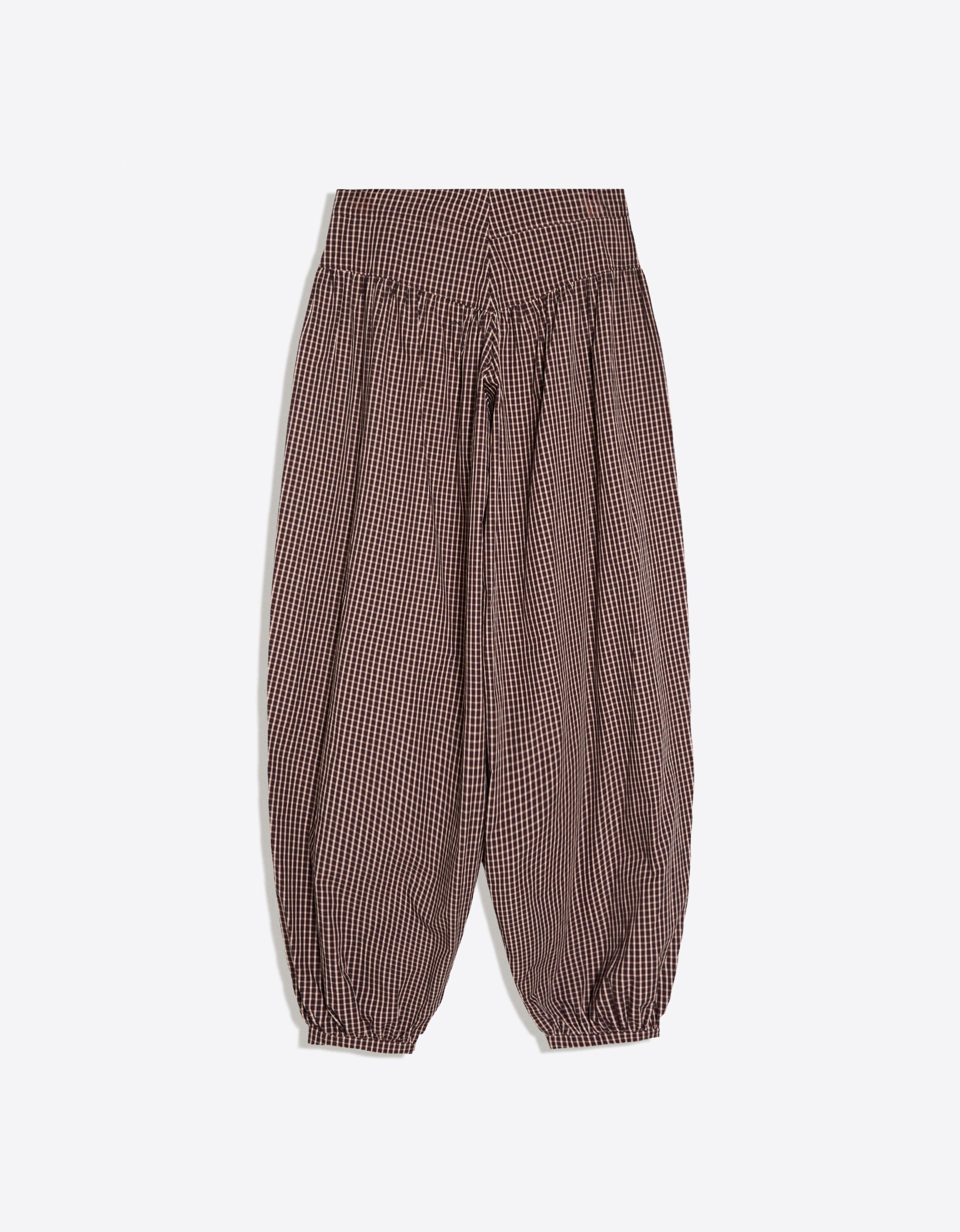 Sarouel trousers with gathered waist — Maroon
