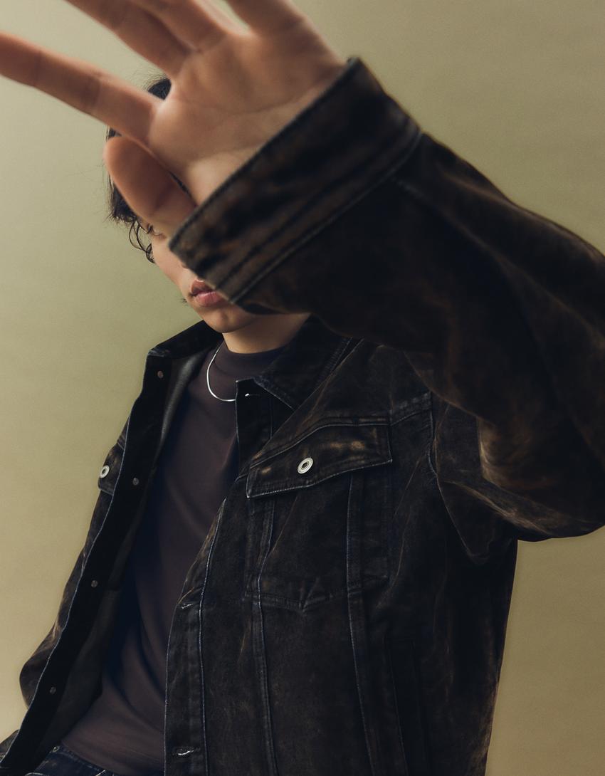 Blouson en jean Boxy fit-Marron