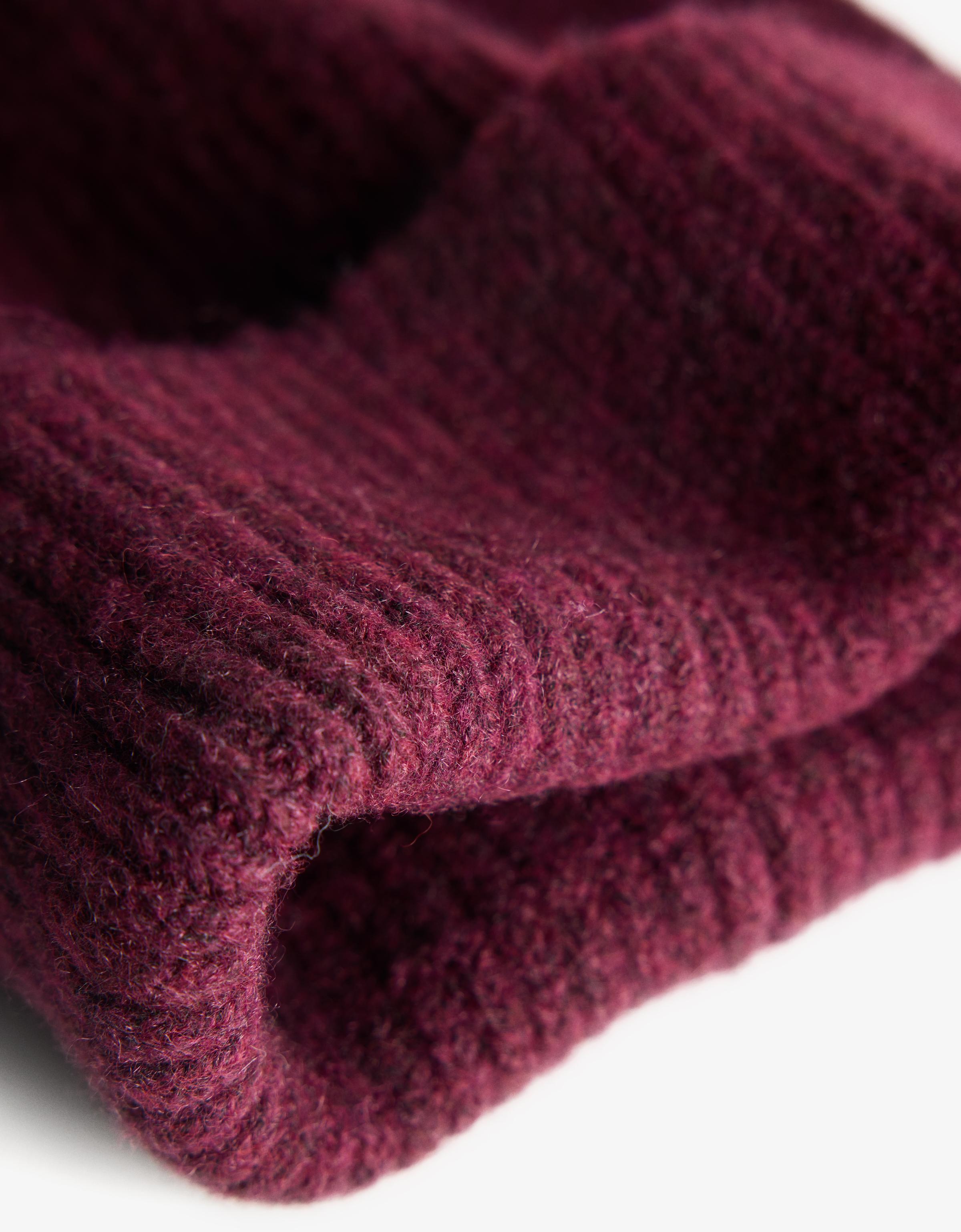Turn-up knit beanie — Maroon