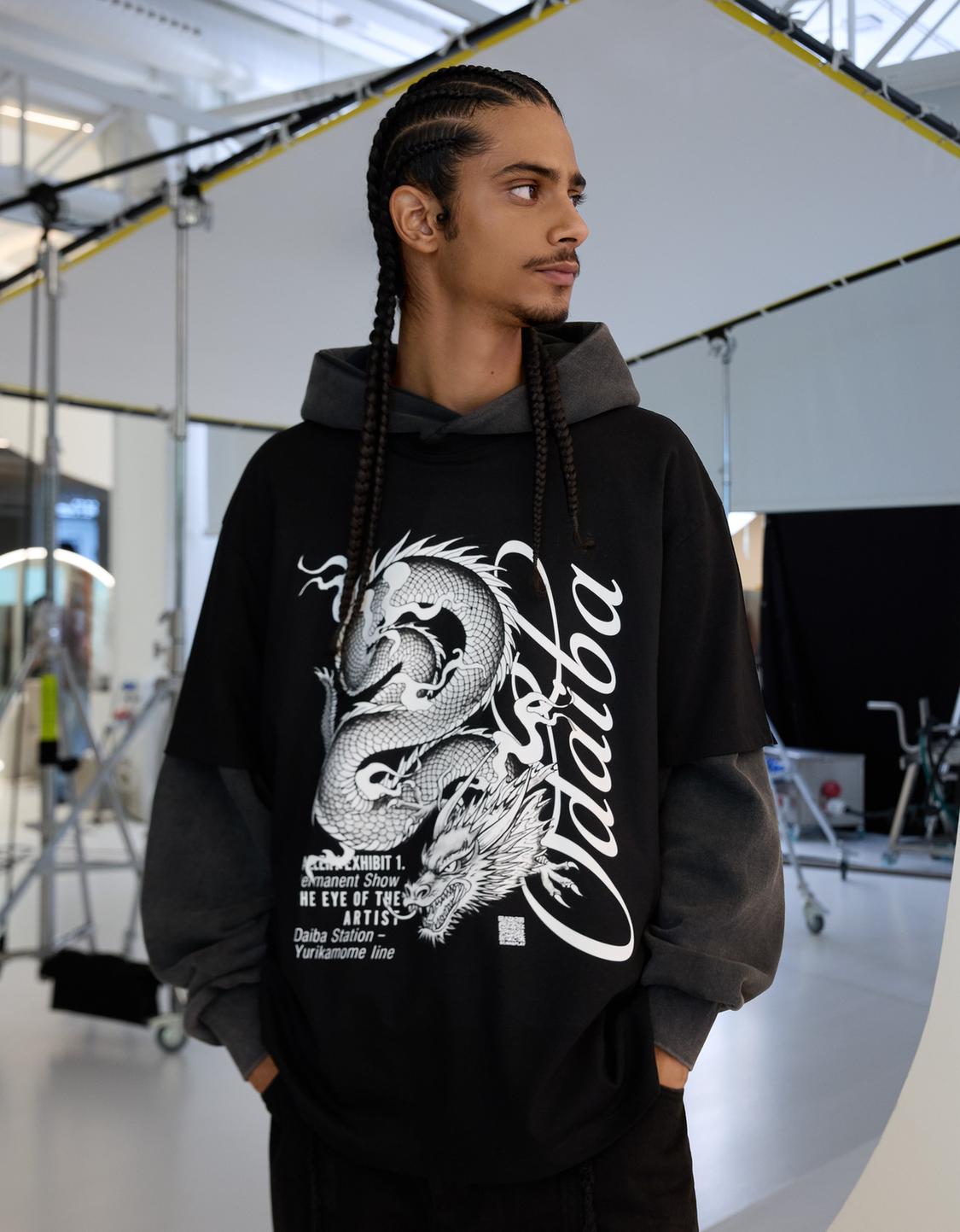 T-shirt manches courtes dragon filtre numérique