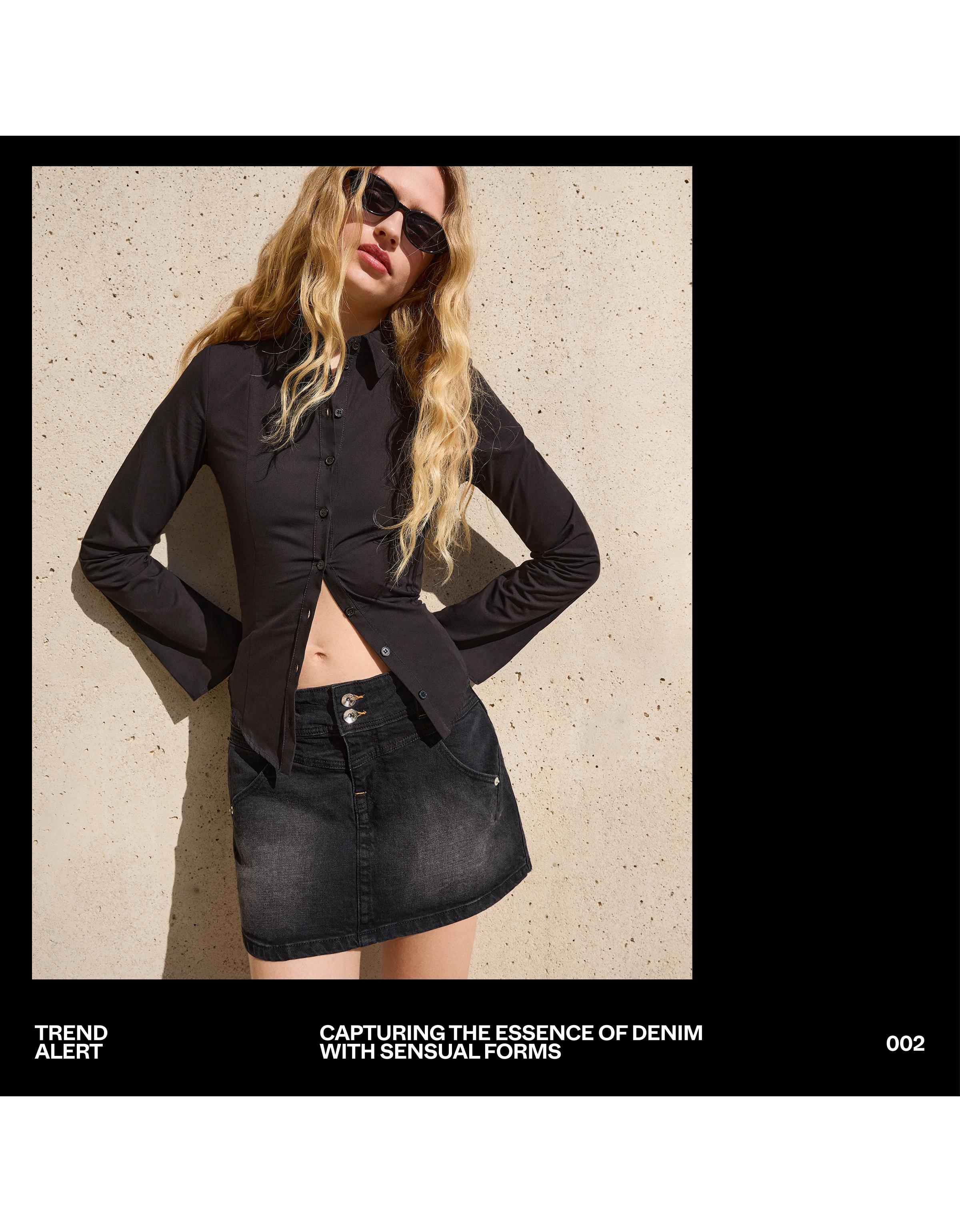 Denim şort etek - Görsel 9