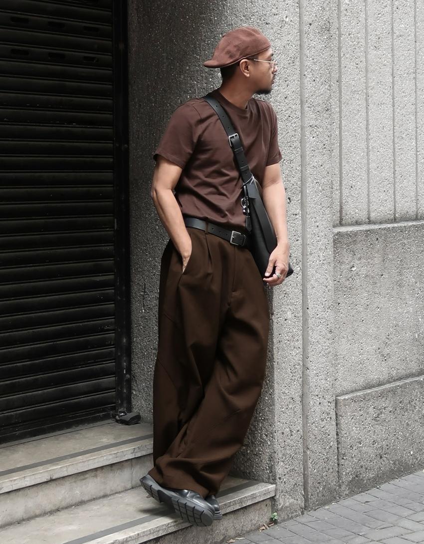 Piliseli superbaggy jogger fit pantolon-Kahverengi