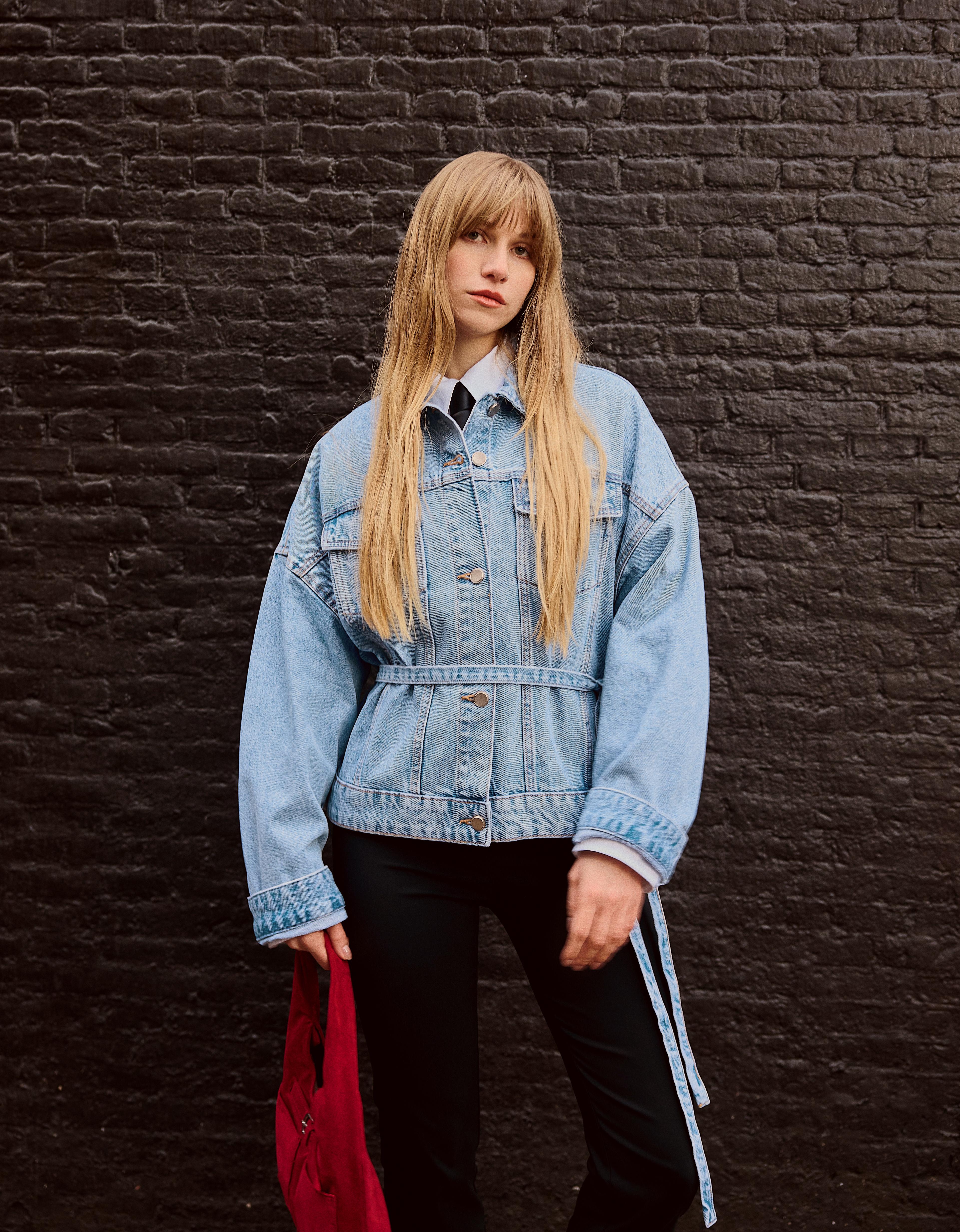 Cazadora Denim Oversize Mujer Xs Azul Lavado