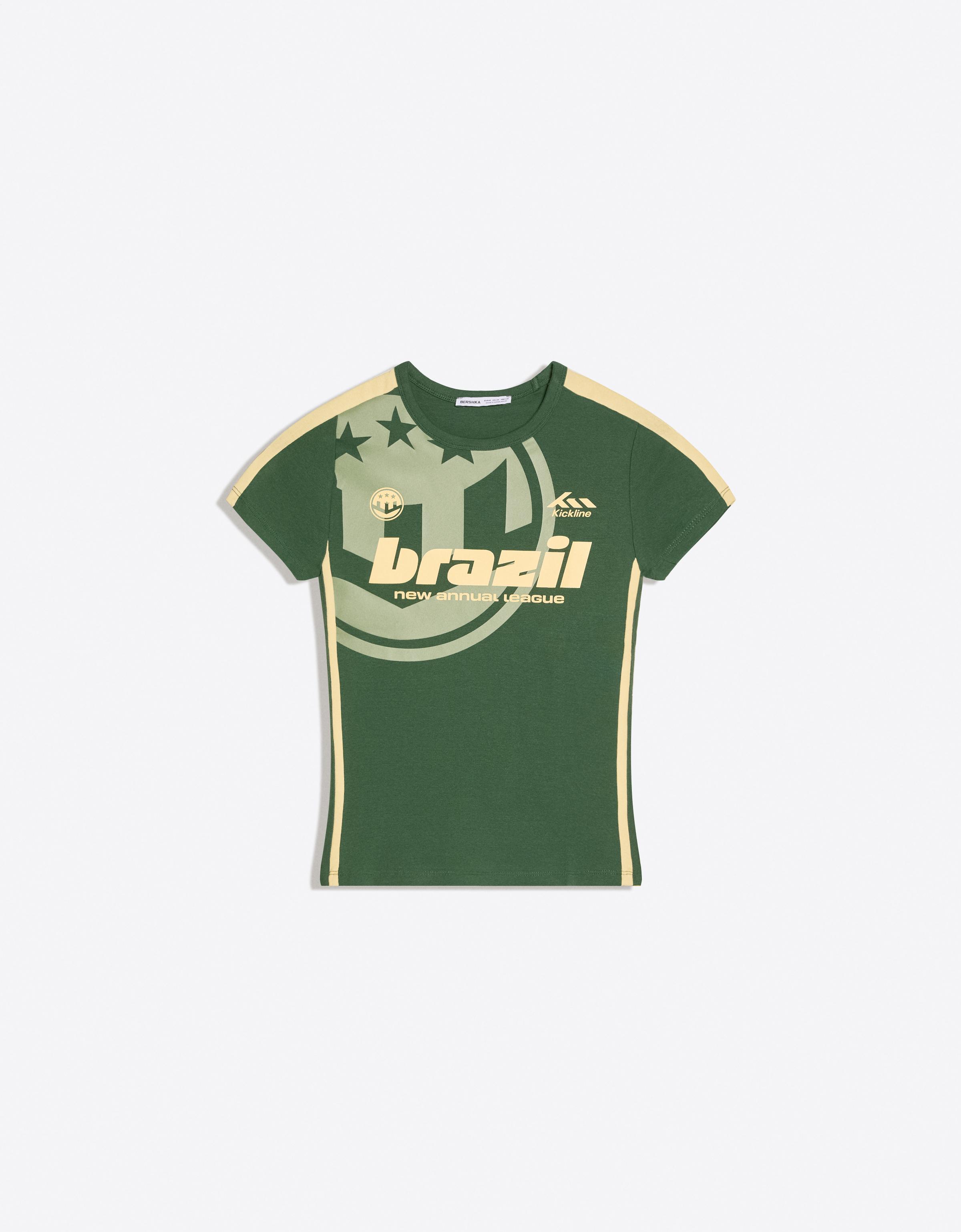Short sleeve sport print T-shirt — Green