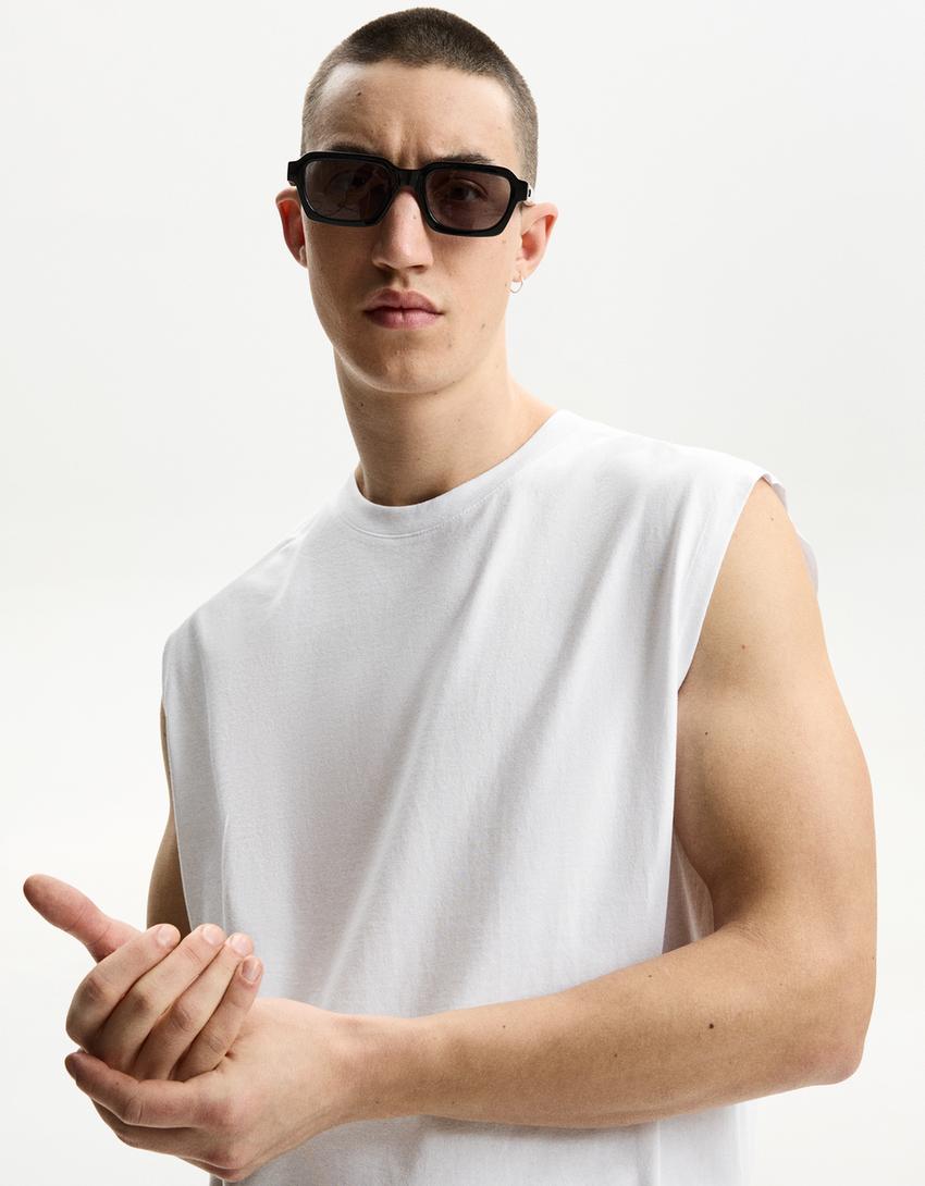 Mouwloze top-Wit