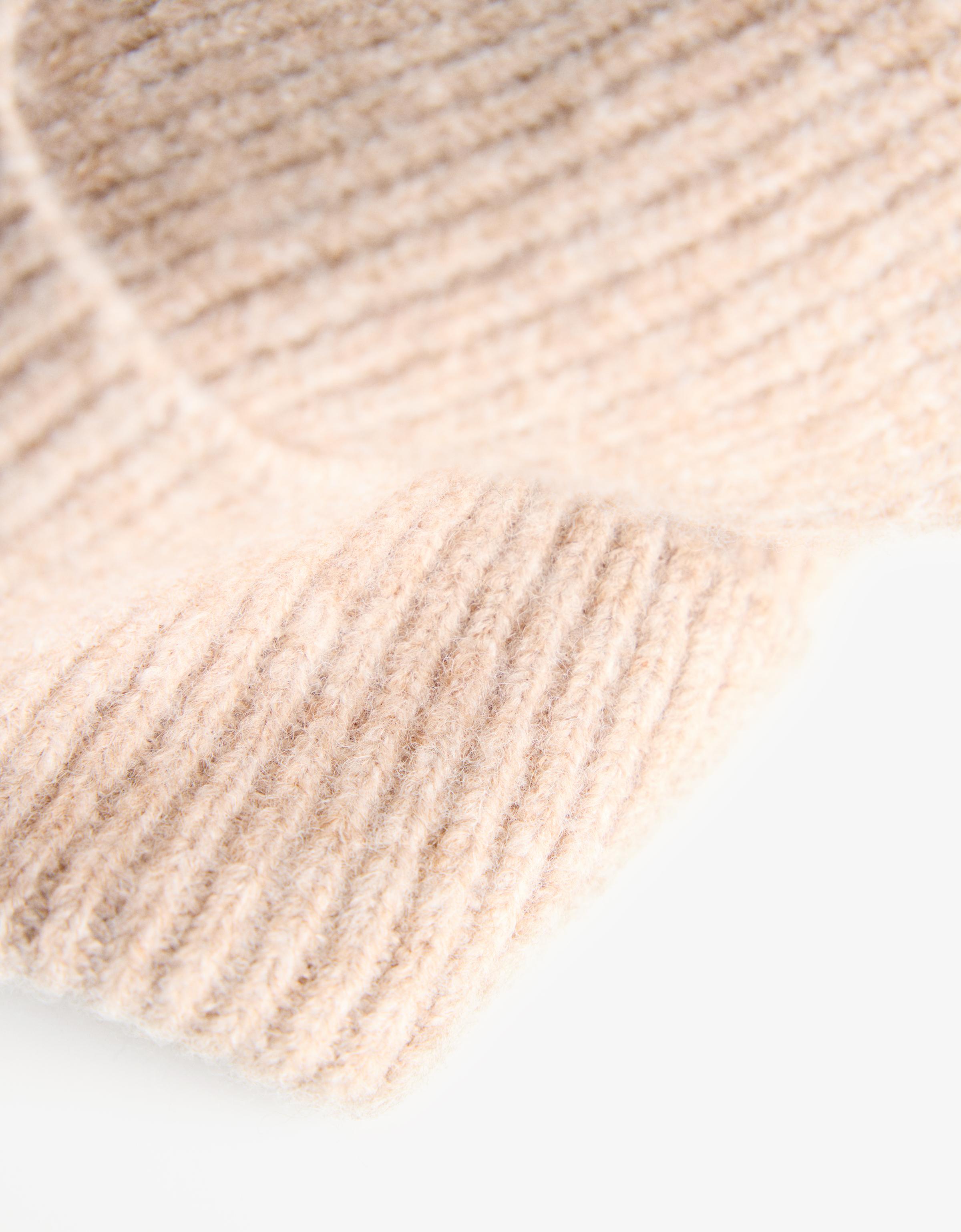 Turn-up knit beanie — Sand