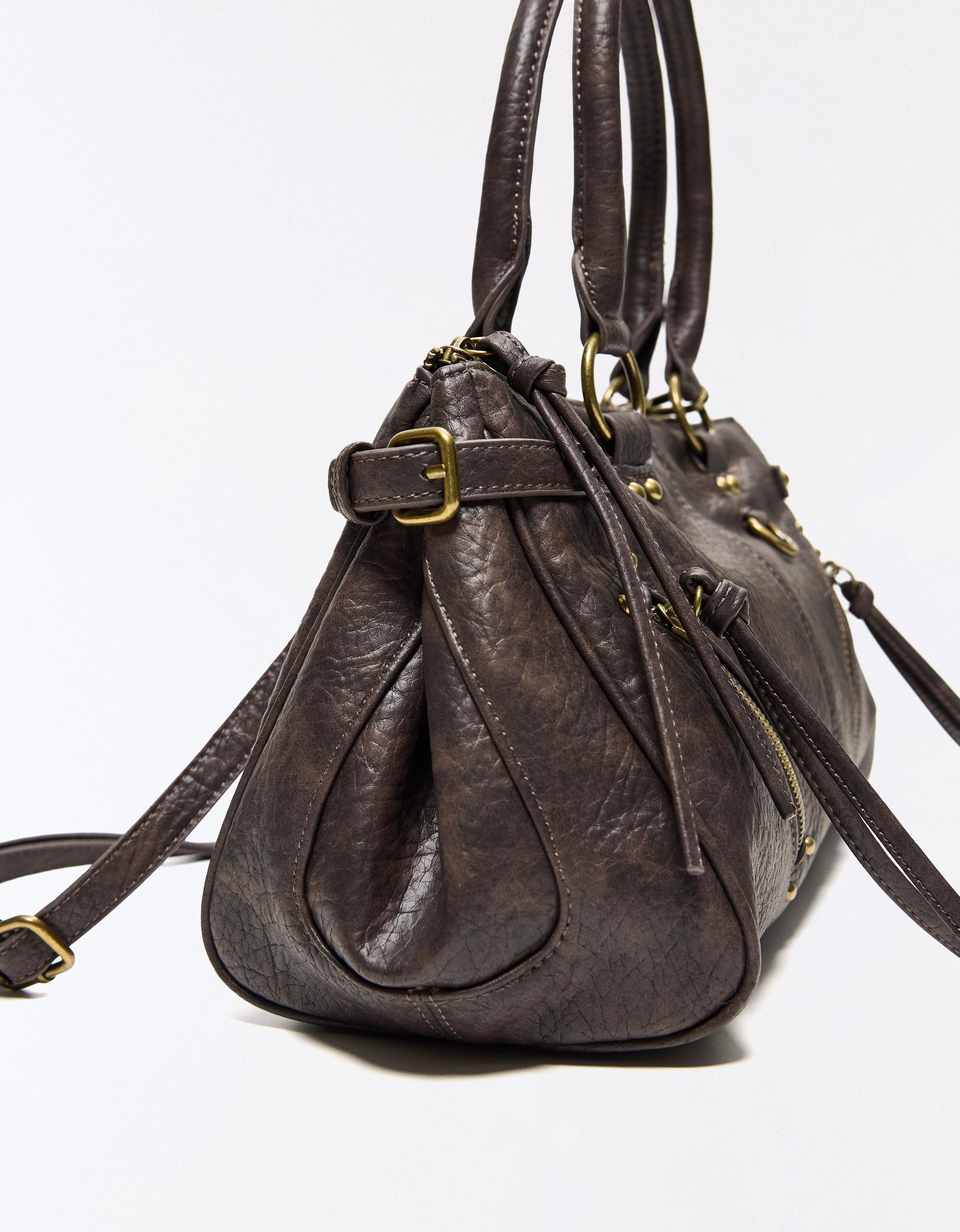 Zip detail bag — Brown