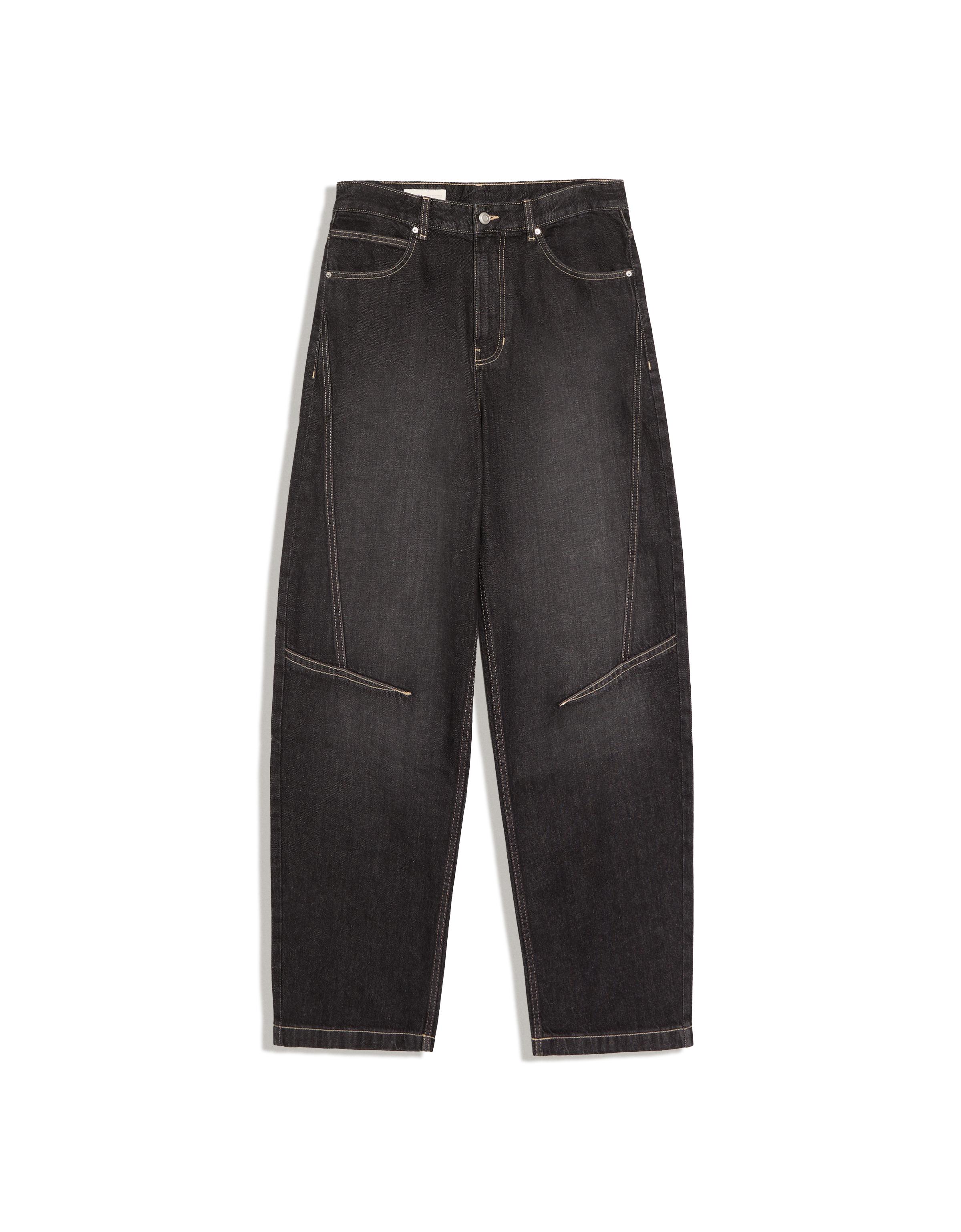 Balloon jeans with seam detail — Black