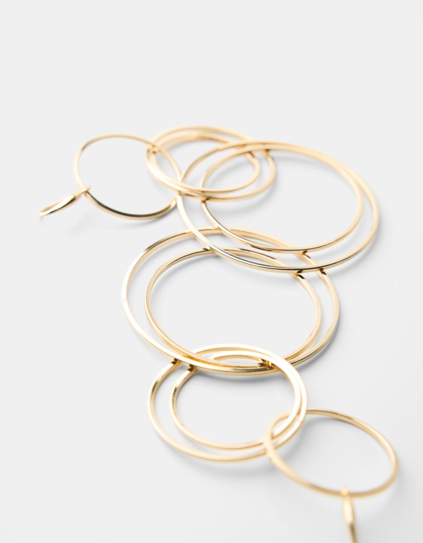 Boucles d’oreilles pendantes anneaux-Or-2