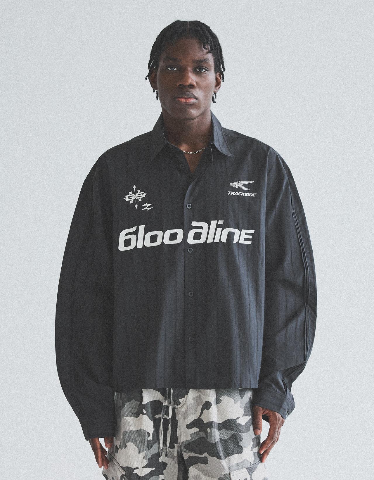 Long sleeve print shirt — Black