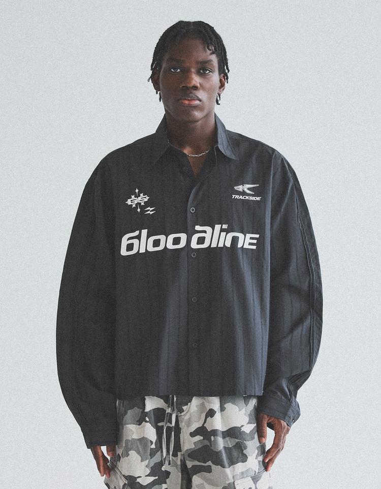 Long sleeve print shirt — Black