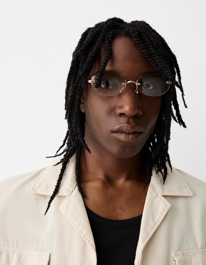 Lunettes de soleil hexagonales-Gris-3