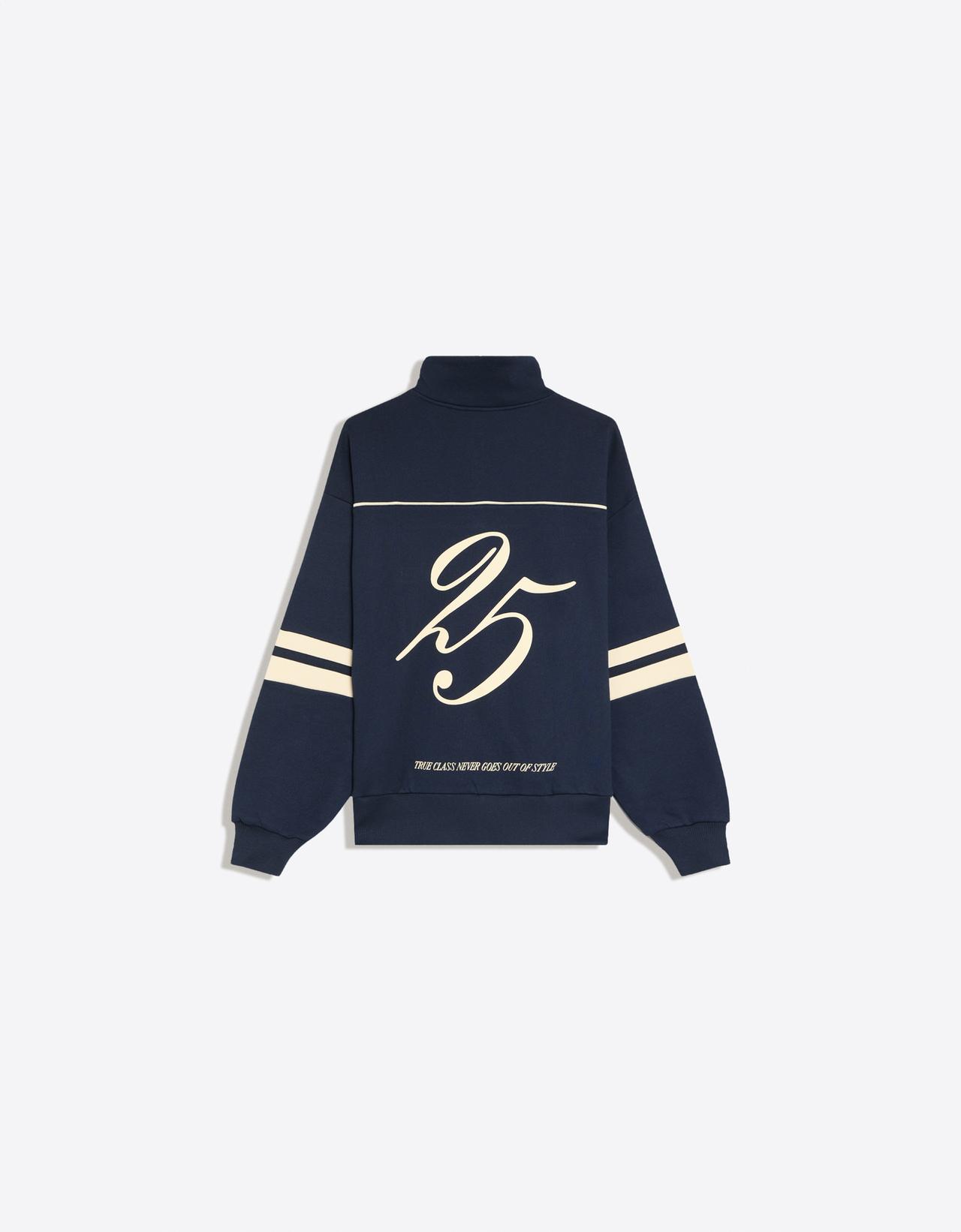 Printed half-length zip sweatshirt — Navy