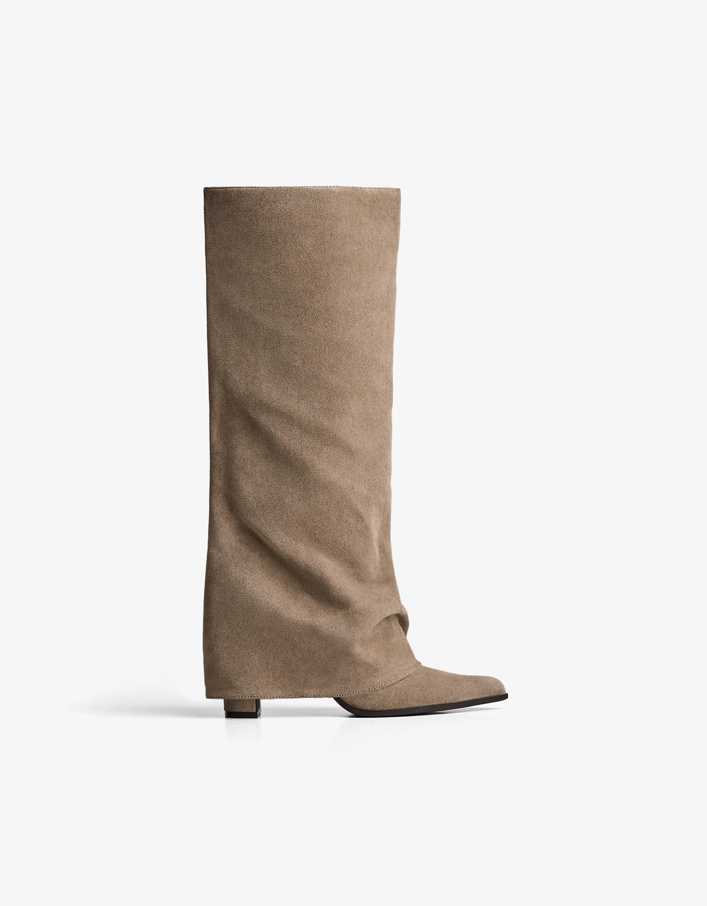 Trouser heeled boots — Tan